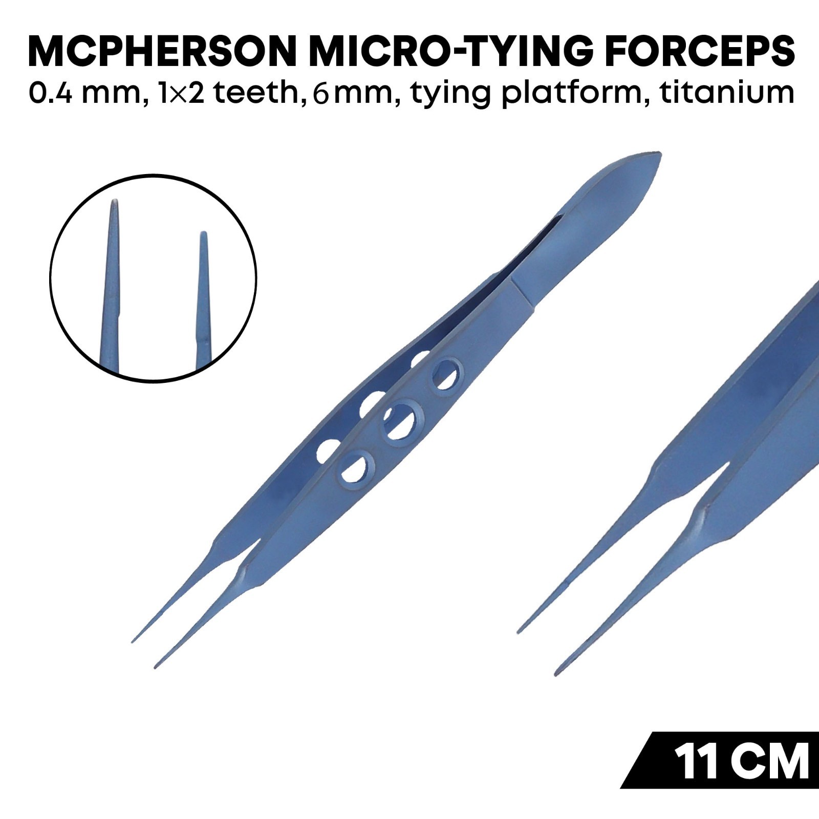 McPherson Micro Tying Forceps 11 cm Titanium Ophthalmic Instruments German