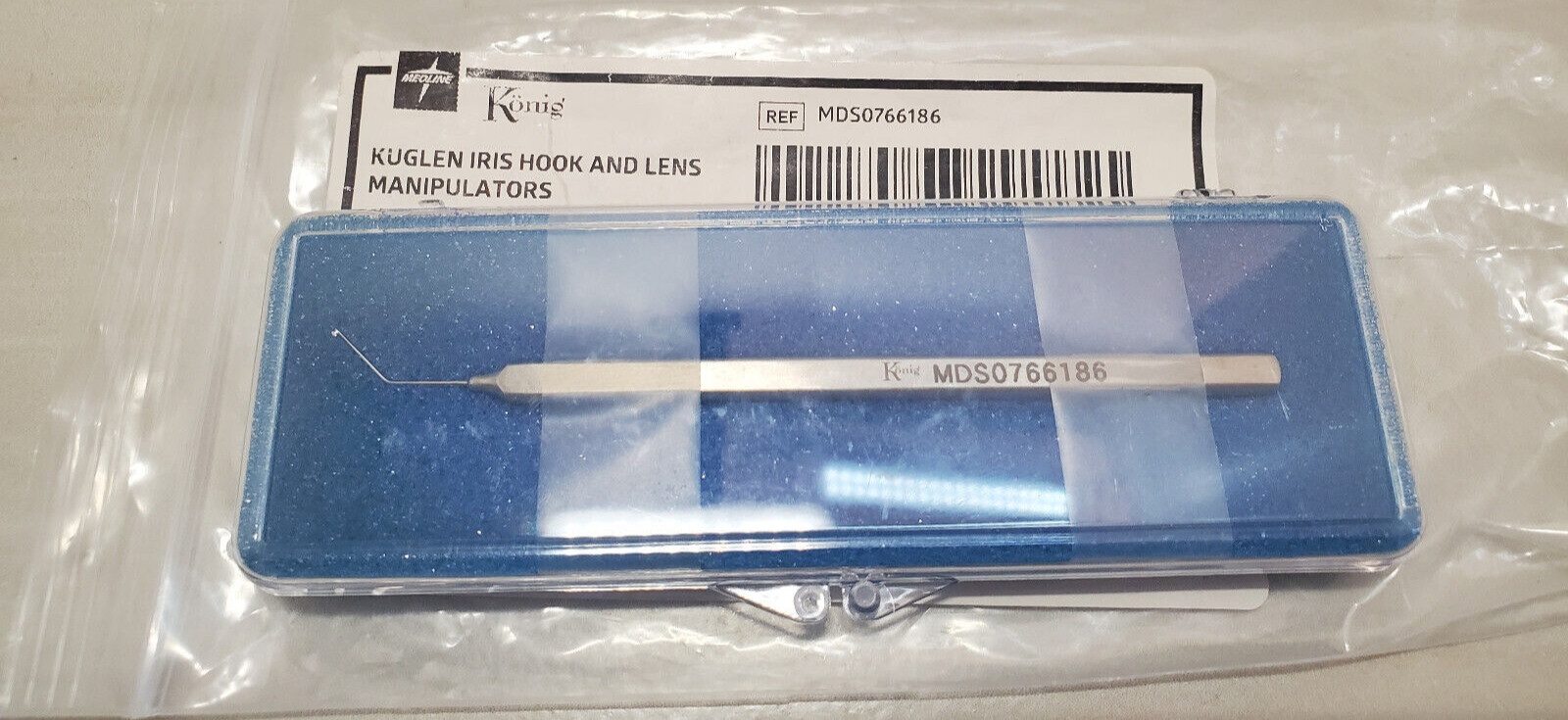 Medline Konig Kuglen Iris Hook and Lens Manip. 4.5″ 45 deg Push-Pull MDS0766186