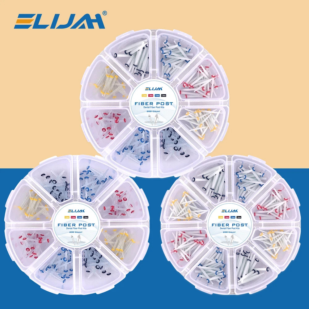 Dental Fiber Post Kit Screw/Straight Post Quartz Glass Thread Pile 200Pcs/Box US