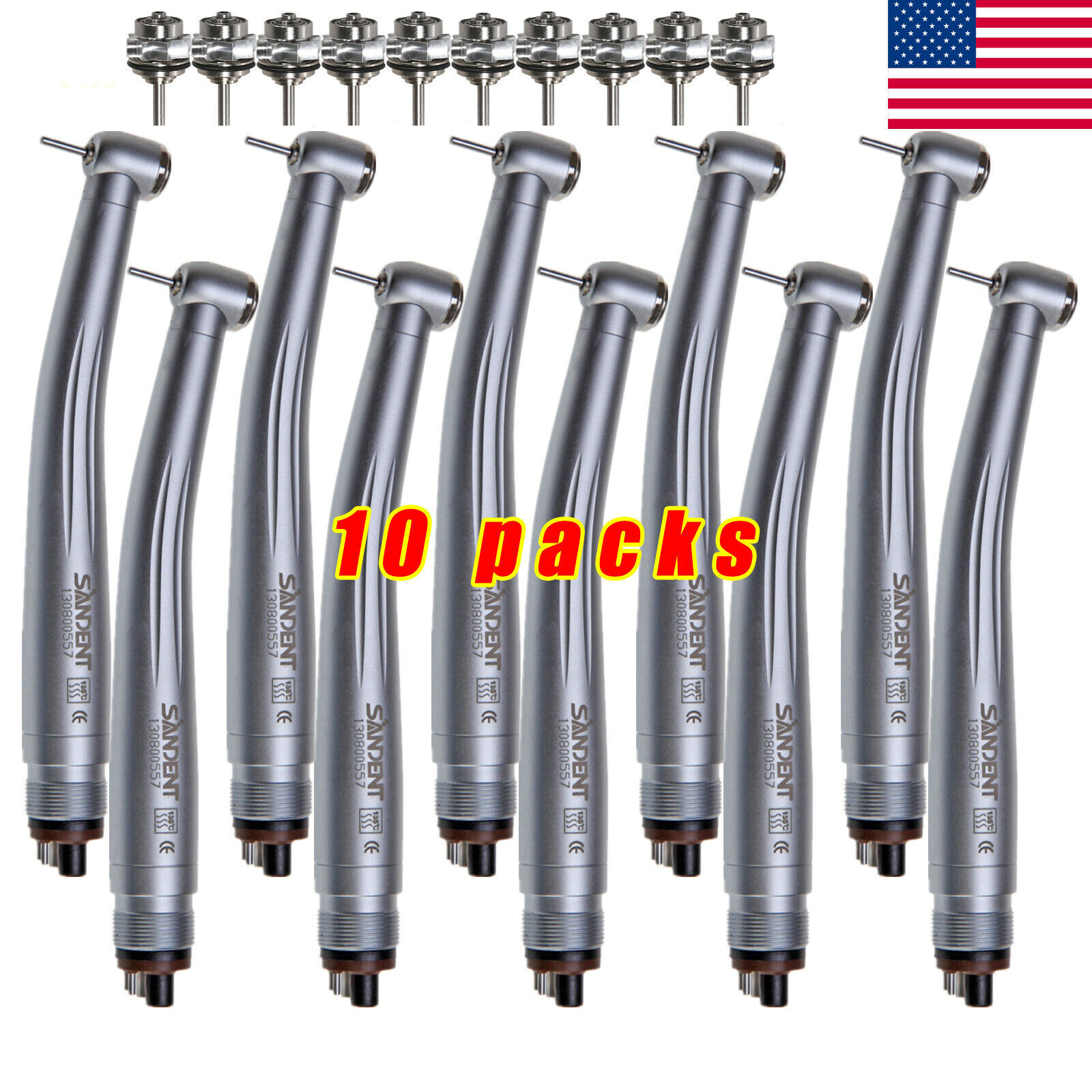 10pcs SANDENT NSK PANA MAX Style Dental High Speed Handpiece Push 4 Hole / Rotor