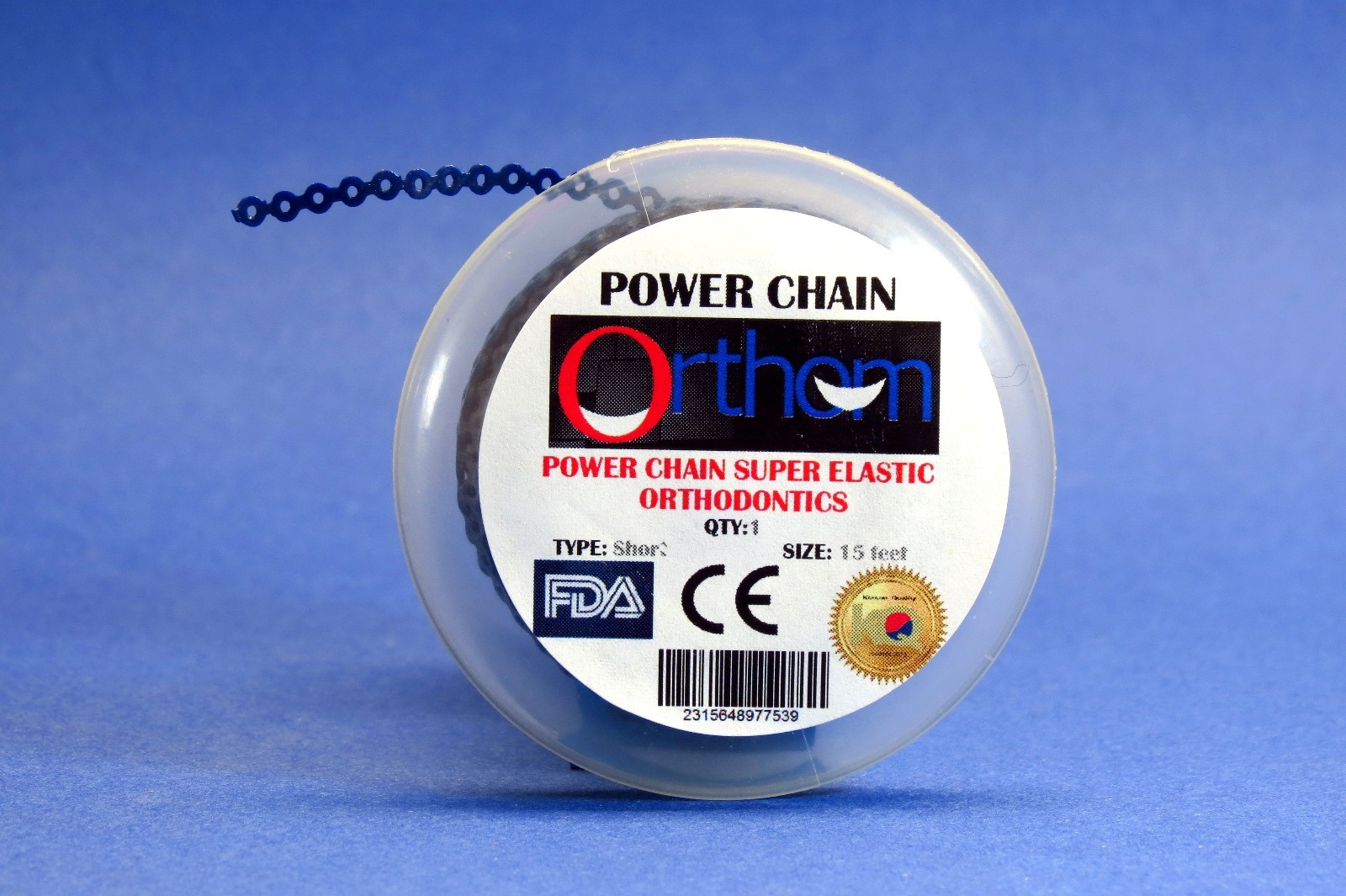 Dental Orthodontic Power Chain Elastic Short DARK BLUE ORTHOM