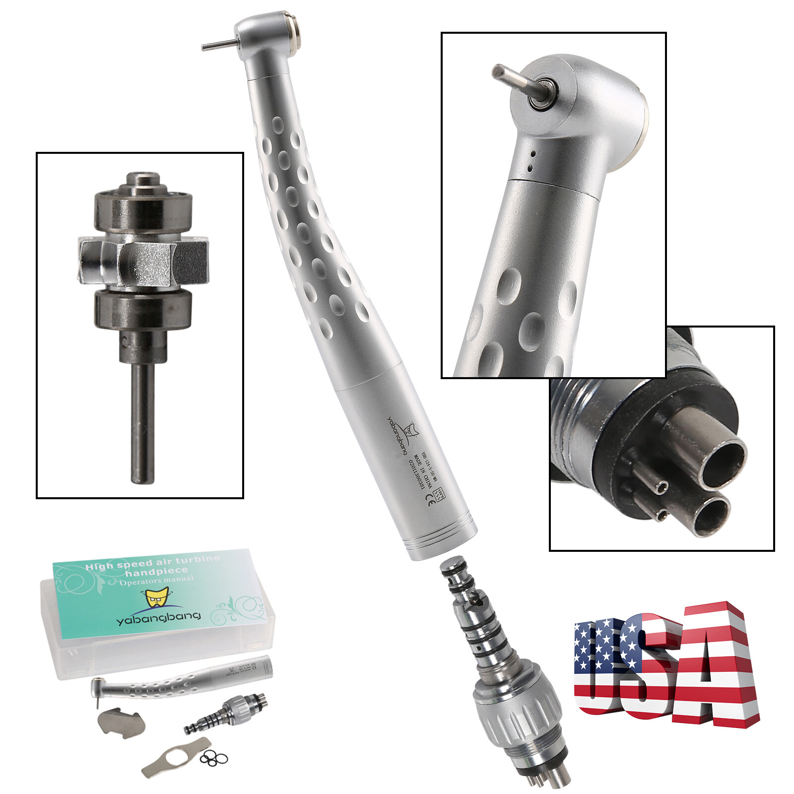 USA Dental High Speed Turbine Handpiece Standard w/ 4 Hole Quick Coupling GB4