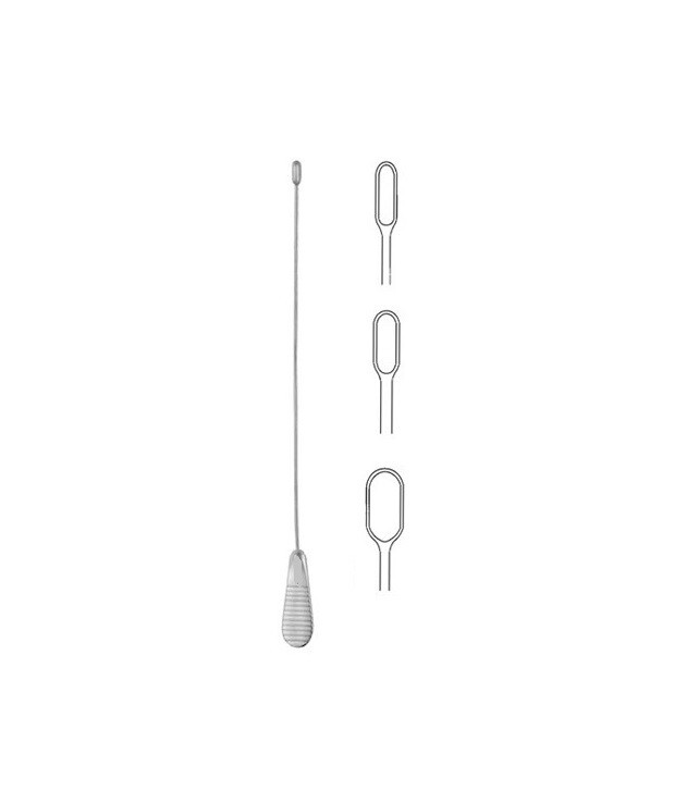 Mayo Common Duct Scoop, 10.5″, Silver Plated, 7mm, Malleable Shaft, Size: Large