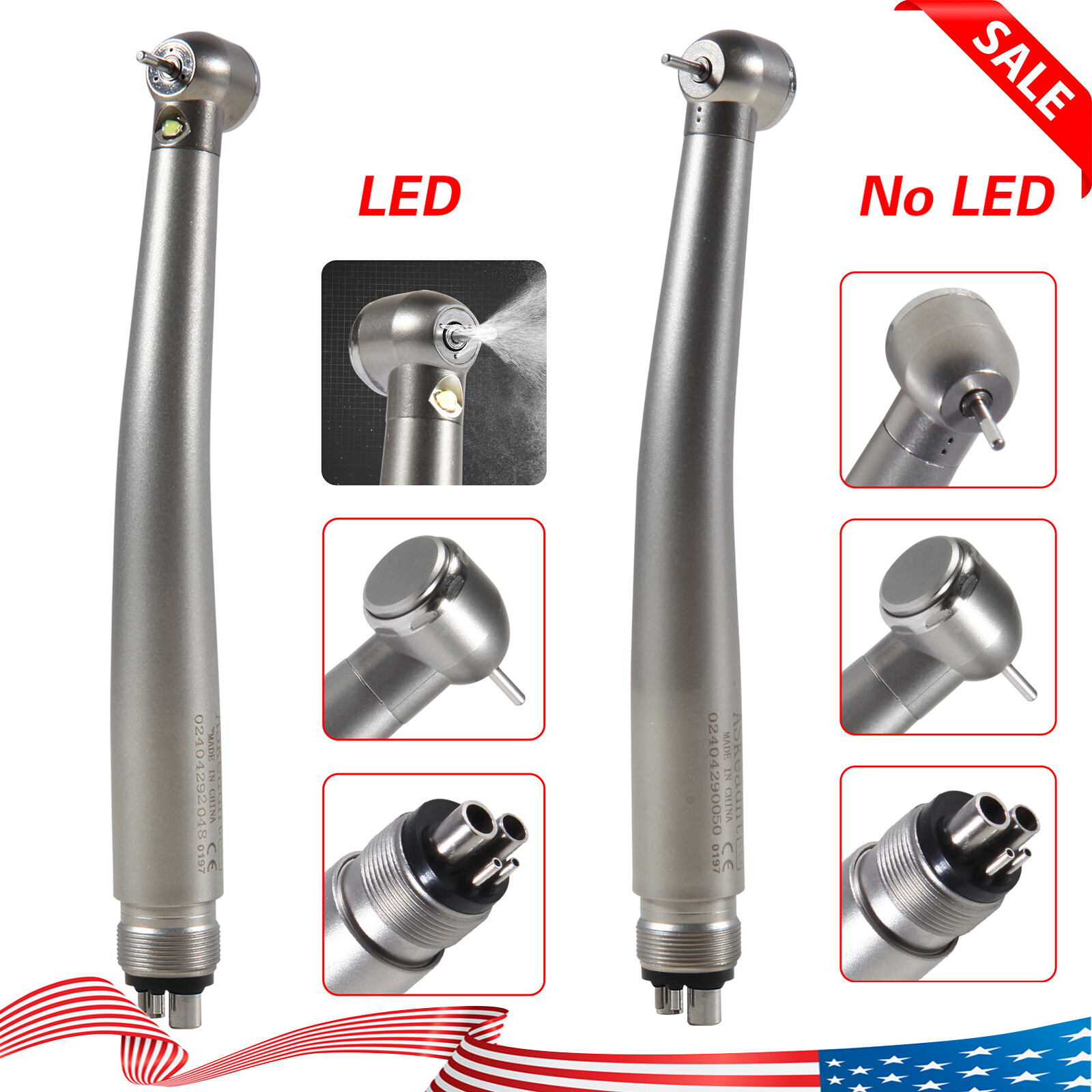 Dental High Speed Handpiece with LED/without LED Air Turbine 4 Hole NSK Style