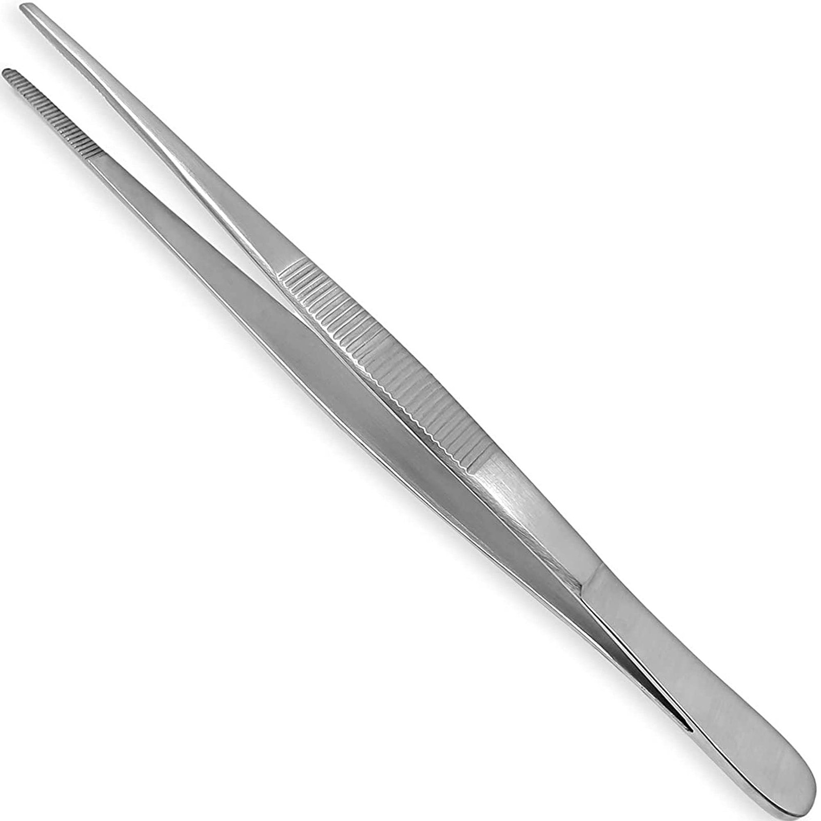 XTRM CRAFT Thumb Dressing Forceps, Mulipurpose Tweezer Stainless 8″, Silver