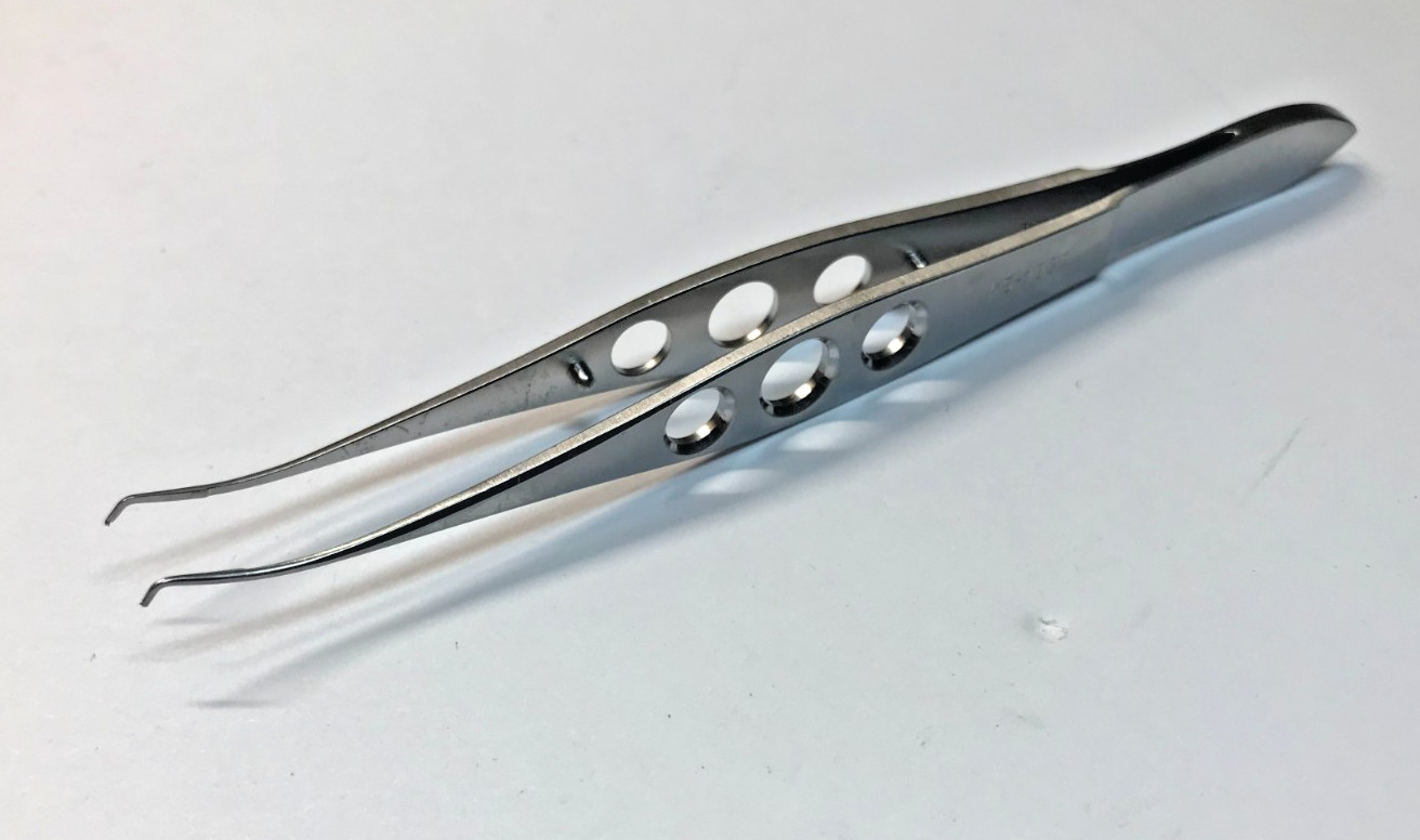 Katena K5-1920 Hyde Corneal Forceps 2×2 Teeth w/ 0.12mm Tying Platform 4.25″