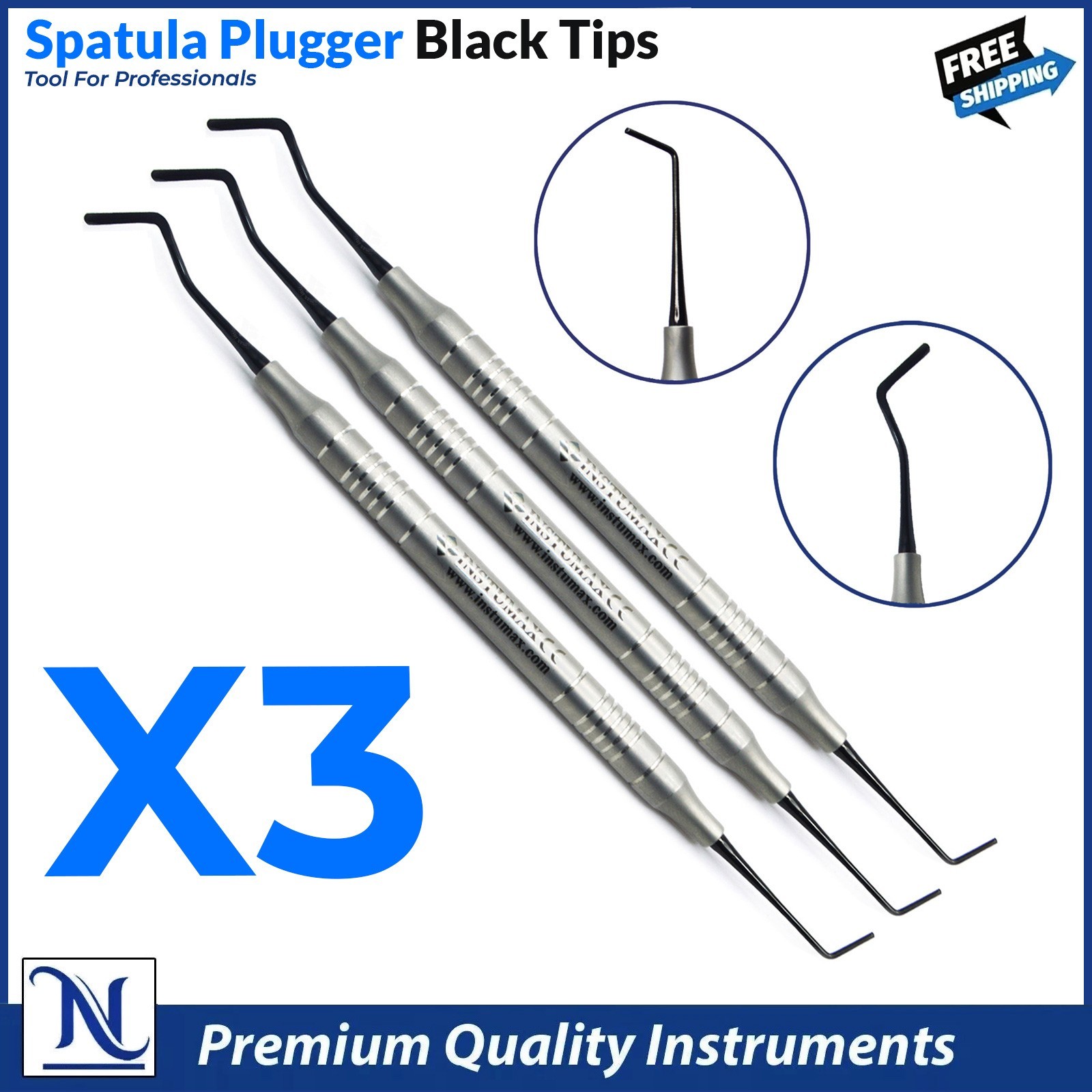 X3 Dental Composite Filling Instruments Spatula & Plugger Black Color Tips