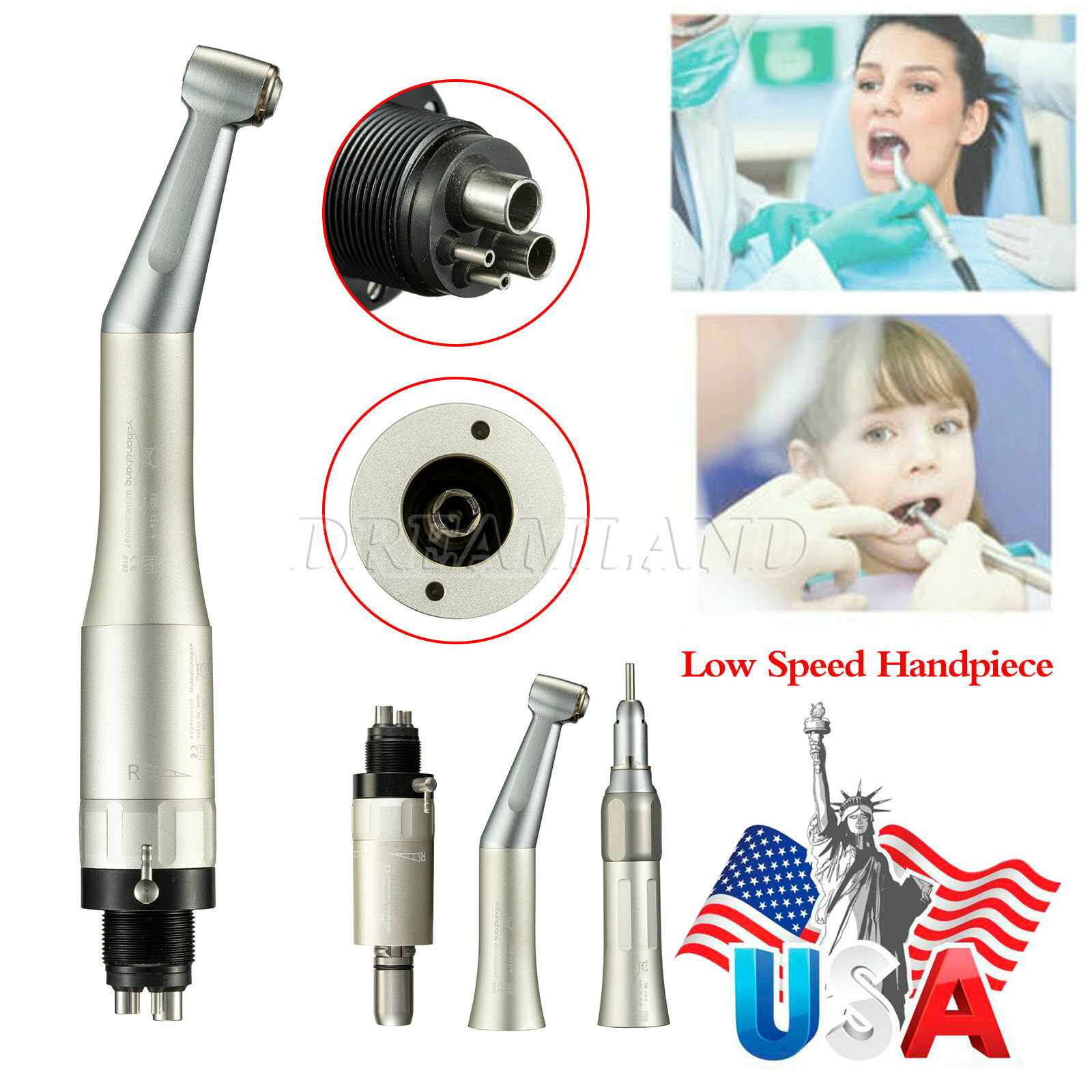 Dental Slow Low Speed Handpiece Contra Angle Straight Air Motor 2/4 H E-type st