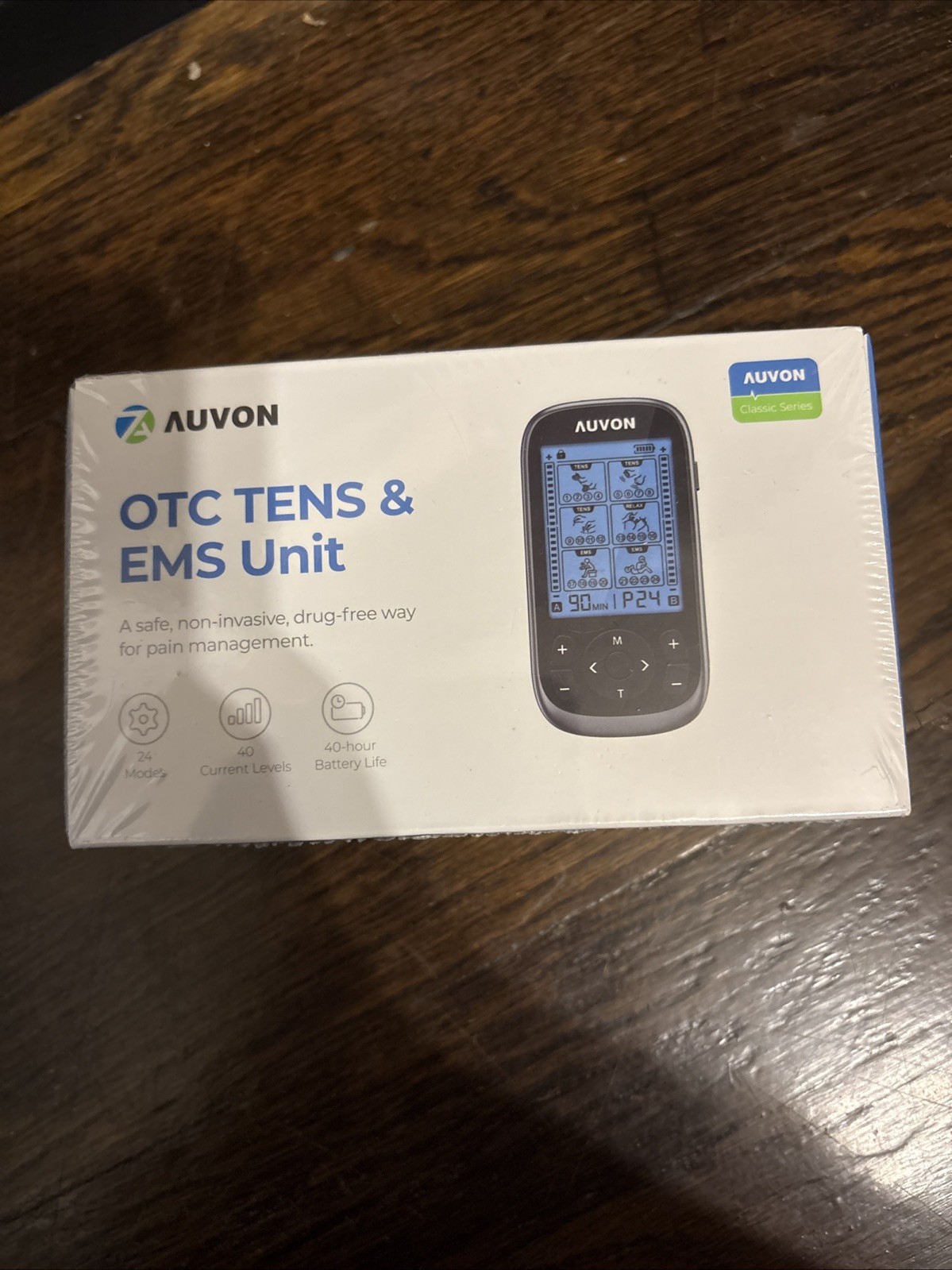 AUVON TENS EMS Unit Muscle Stimulator for Pain Relief – 24 Modes TA2224