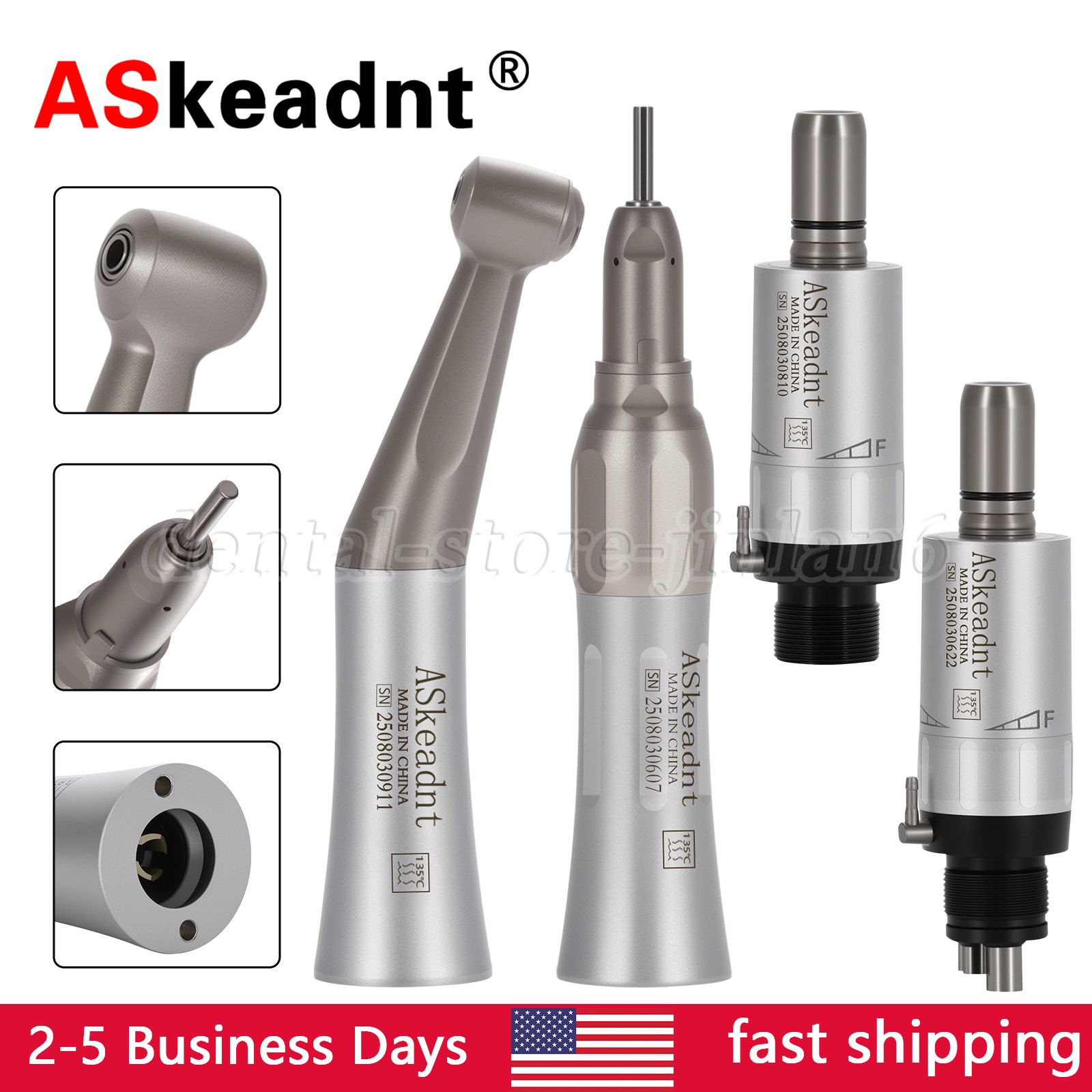 Dental E-generator LED High/Low Speed Handpiece Kit Straight 4Hole/2Hole