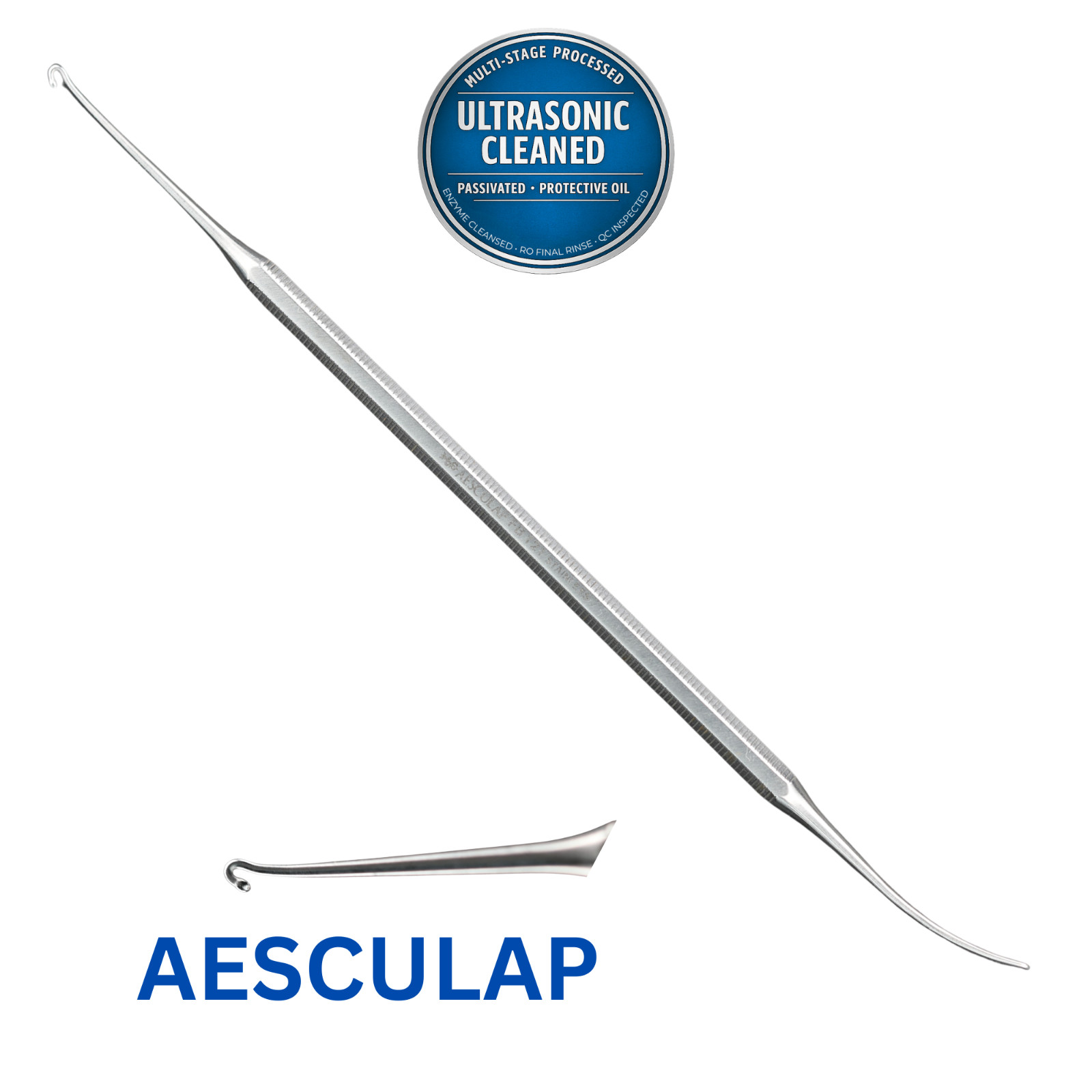 AESCULAP FB121 Varady Phlebextractor, Curved, Double Ended, Blunt/Blunt, 180mm