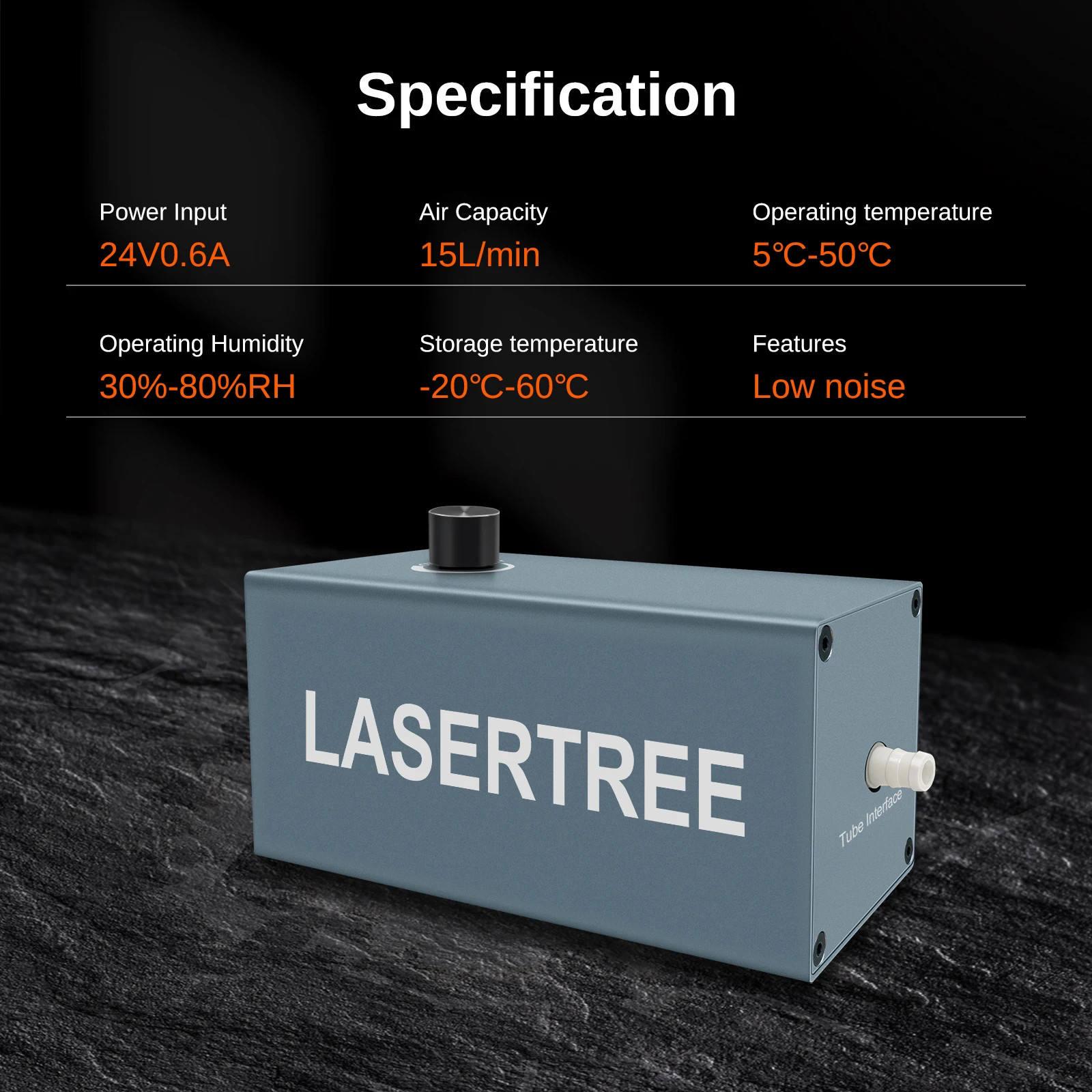 LASER TREE Laser Air Assist Compressor 15L/Min Air Pump （US/EU Plug）