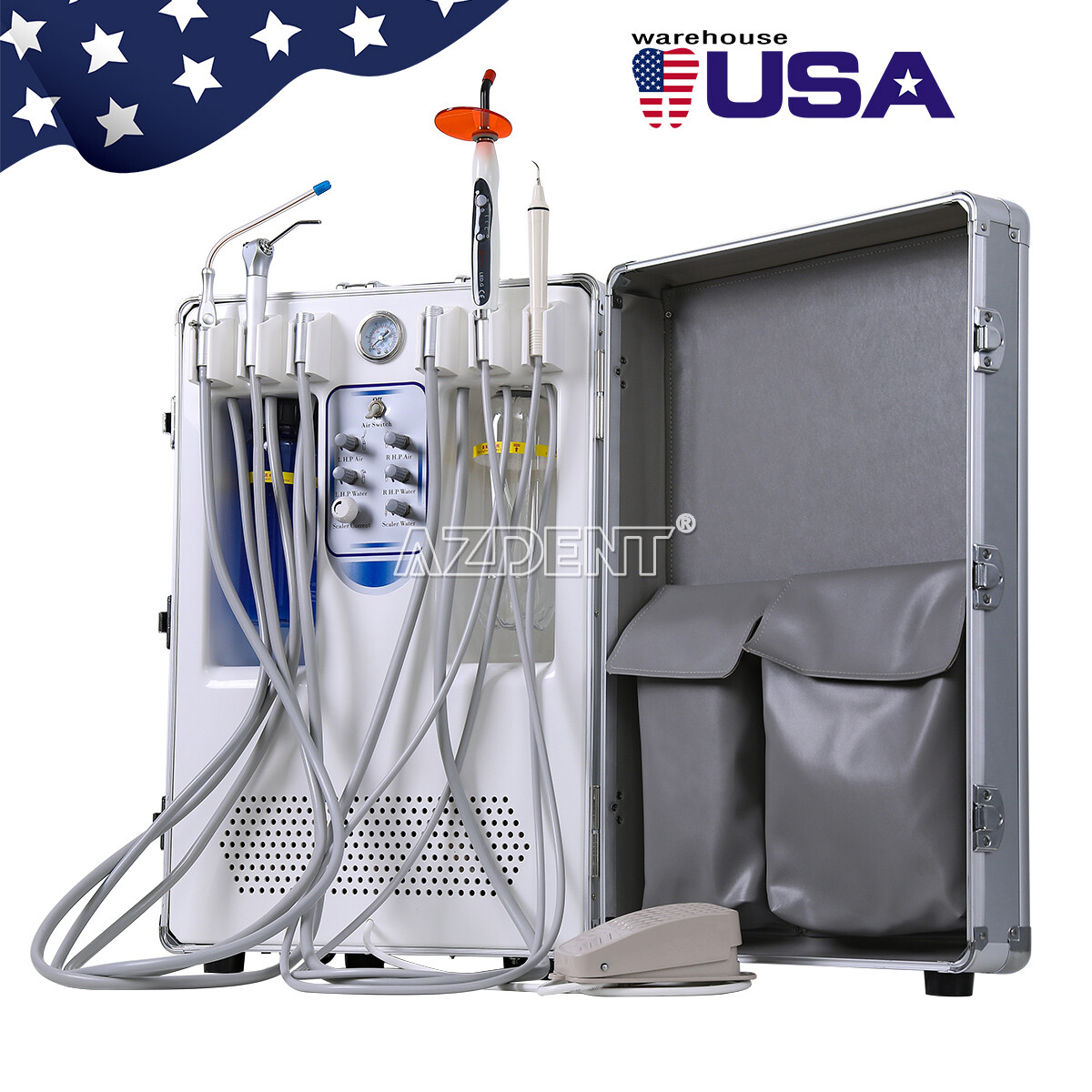 Portable Dental Delivery Unit With Curing Light Ultrasonic Scaler/ Handpiece Kit