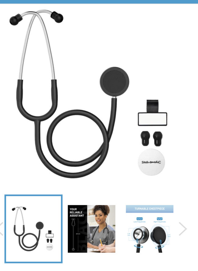 Fricare Stethomedic Medic without Borders Dual Head Adult Or Veterinary (Blue)