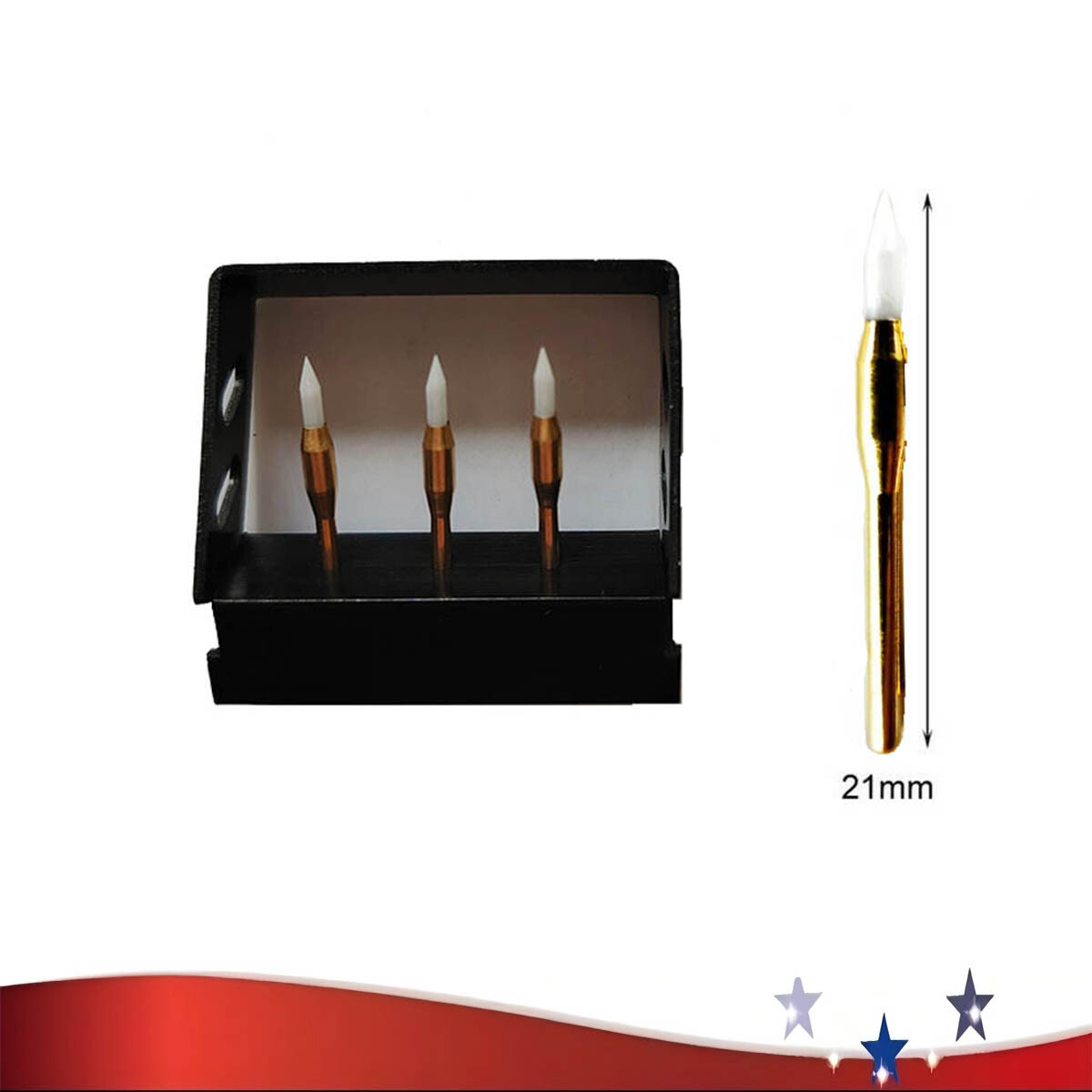 3PCS Dental Surgical Soft Tissue Trimmer Ceramic Bur Gingival Gingivectomy 21mm