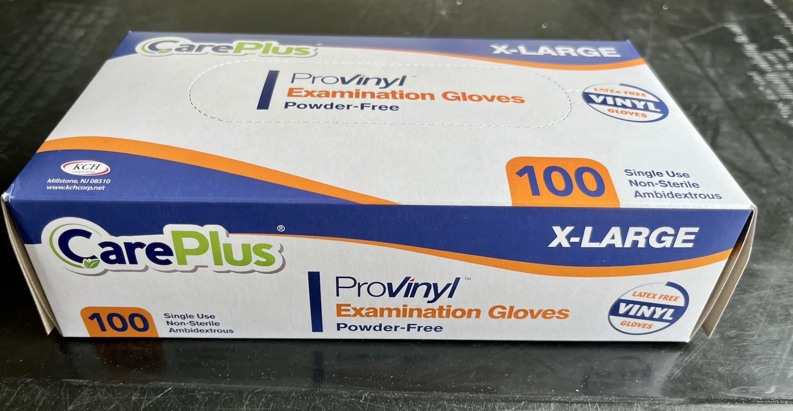 Disposable Vinyl Gloves XLarge 100/box Powder Free Latex Free Care Plus Lot of 2