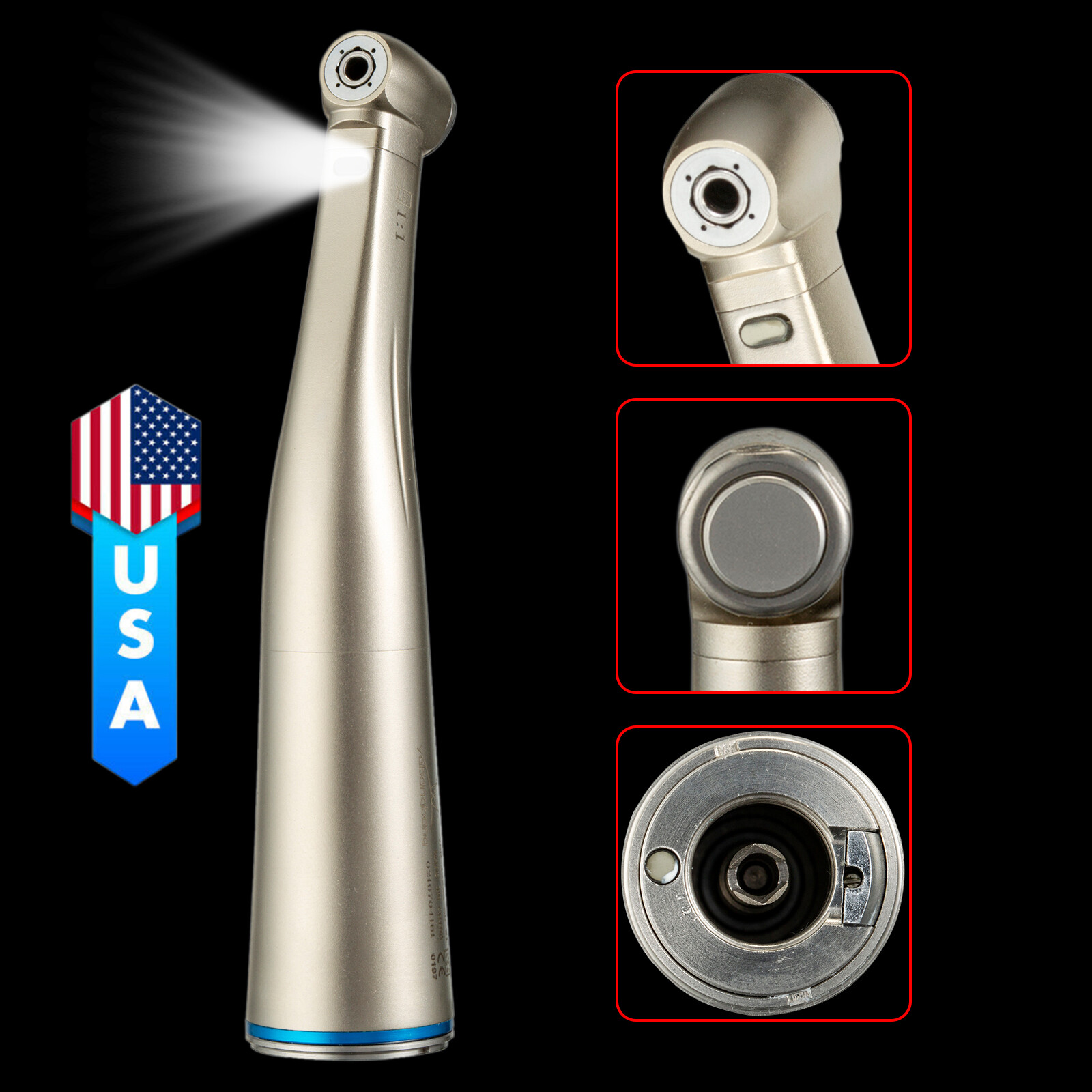 Yabangbang Dental 1:1 (LED Fiber Optic) Slow Low Speed Handpiece E-type Fit NSK