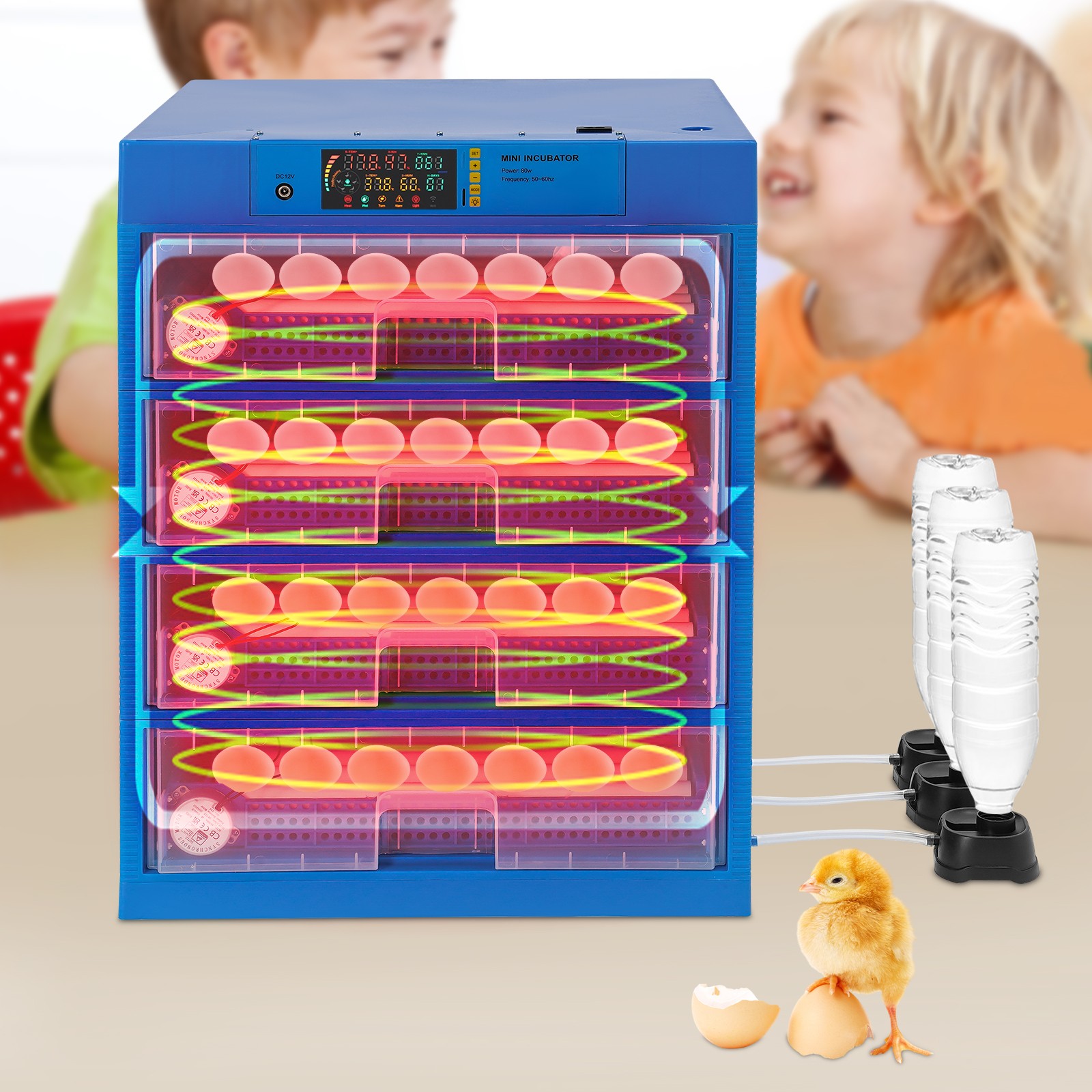 256 Eggs Incubator Tabletop Electric Digital Poultry Hatcher Machine Incubator