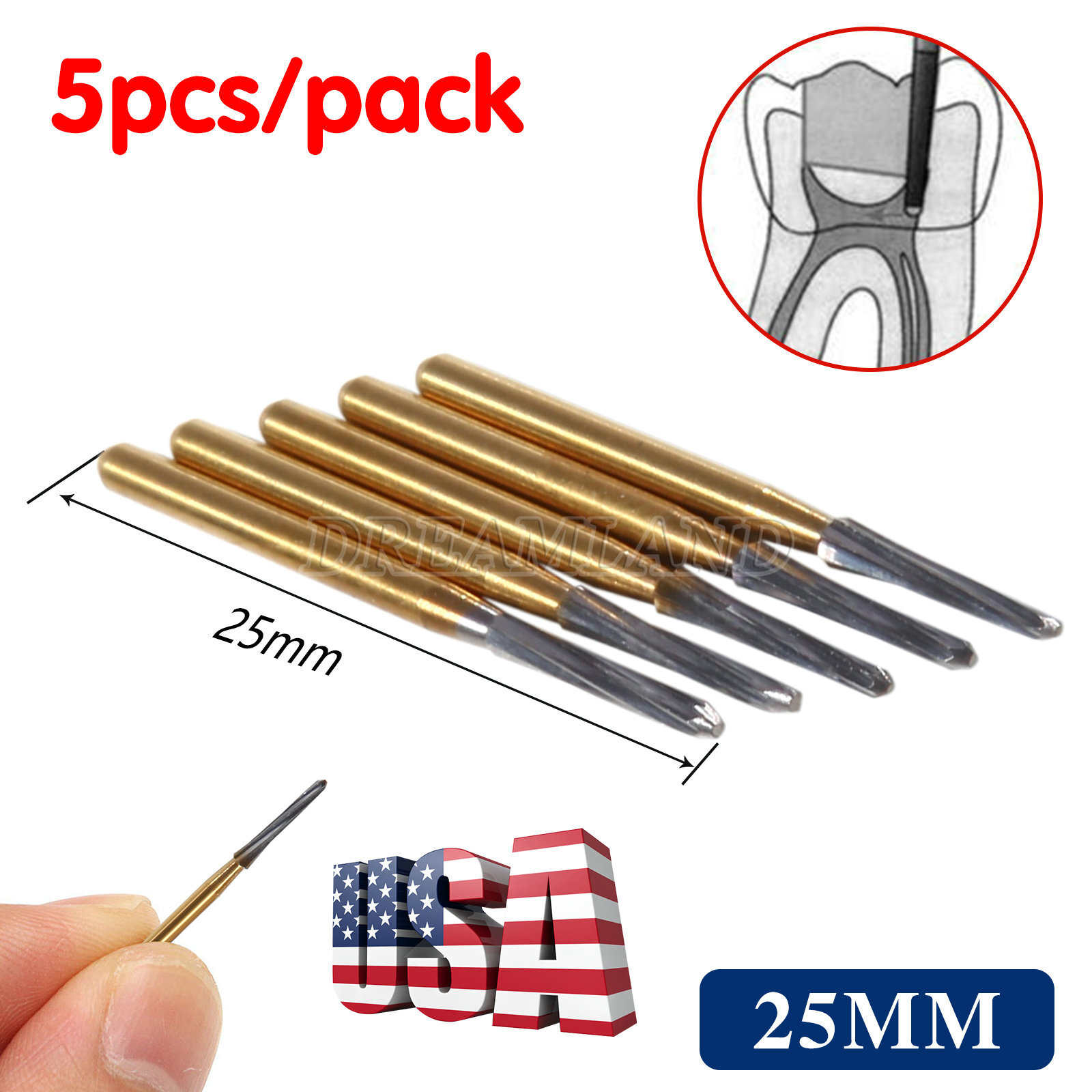 Dental Endodontic Endo-Z Zekrya FG Carbide Cutter Bur Safe End Tip 25mm CE FDA