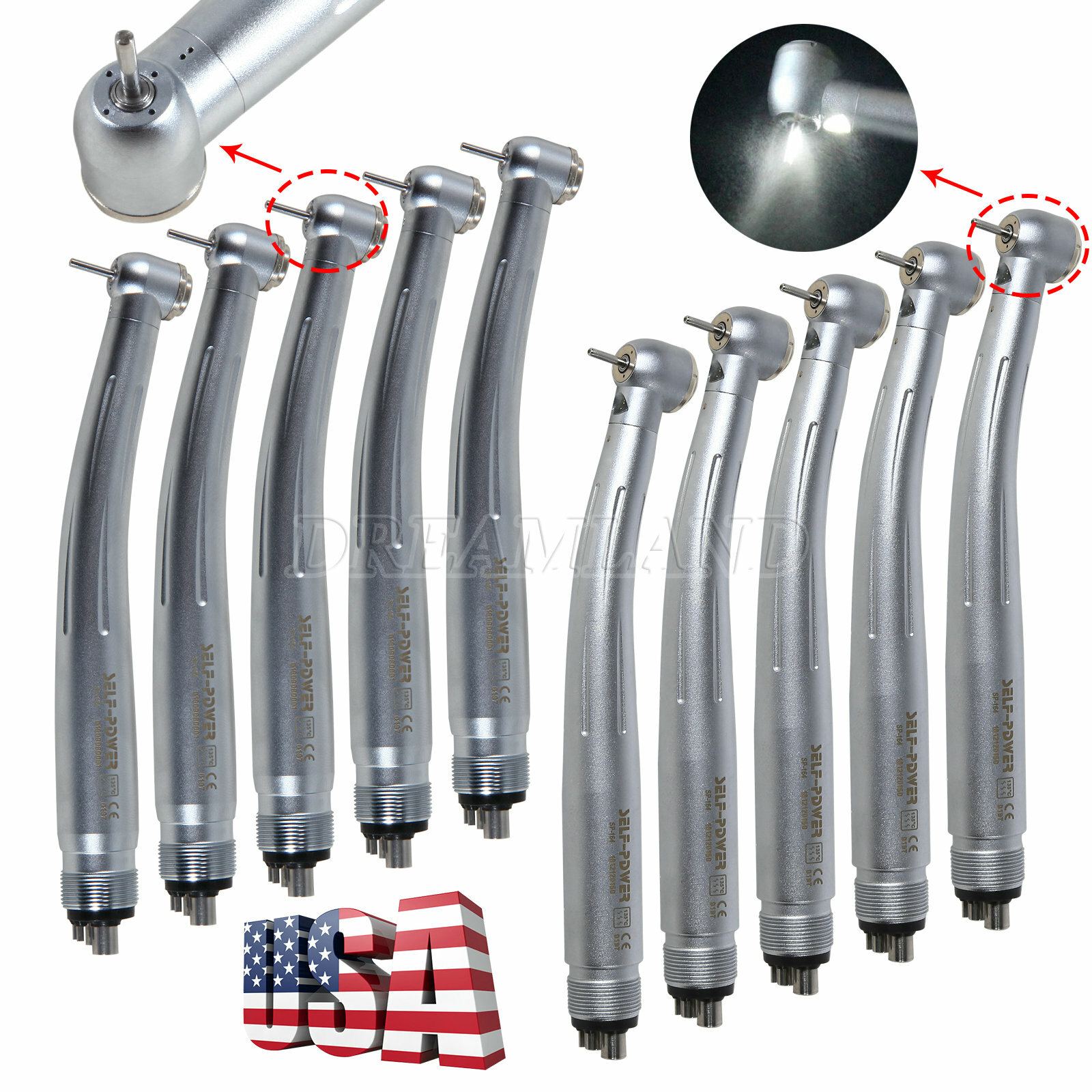 Dental Self-Power LED Fiber Optic generator High Speed Handpiece NSK STYLE