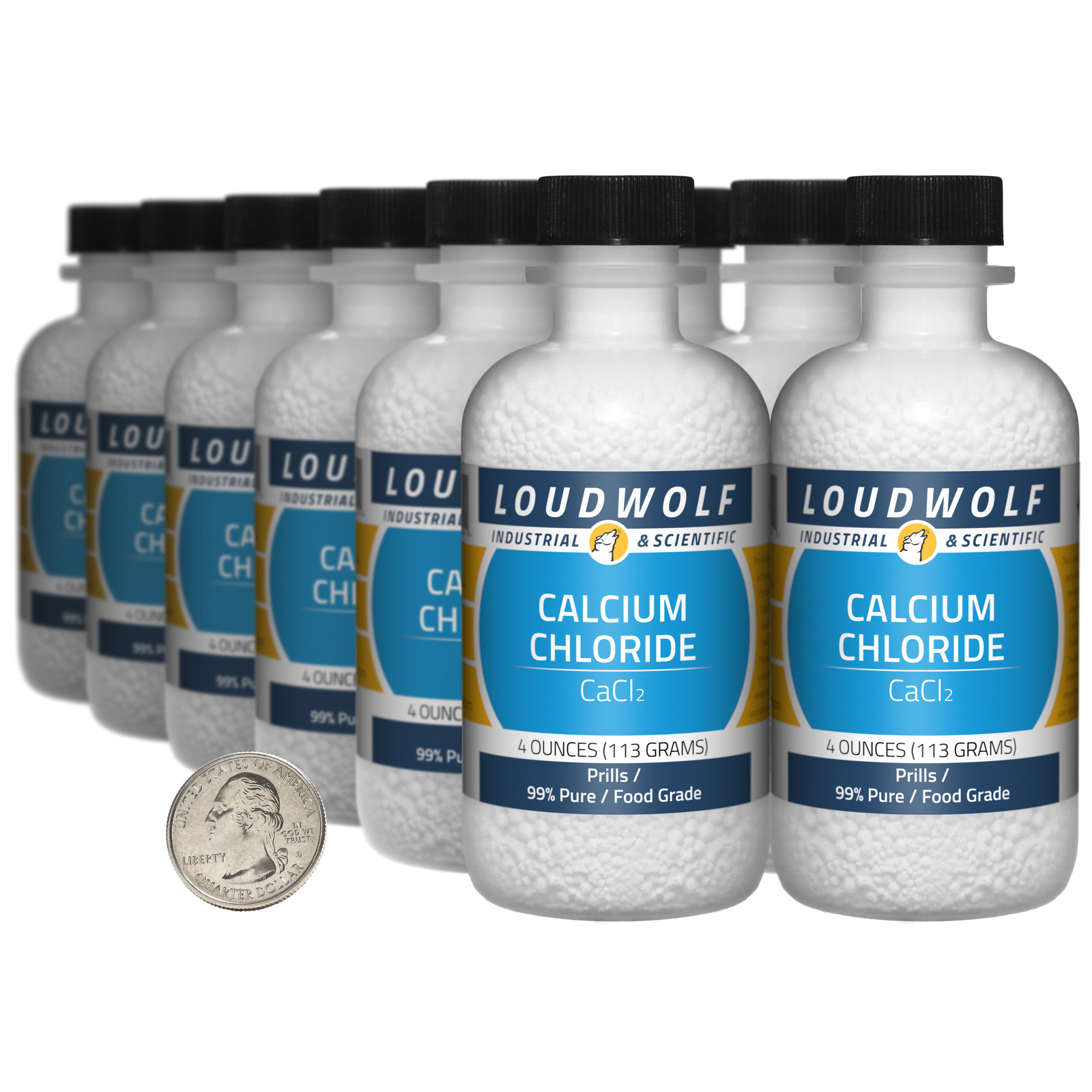 Calcium Chloride / 3 Pounds / 12 Bottles / 99% Pure Food Grade / Prills / USA