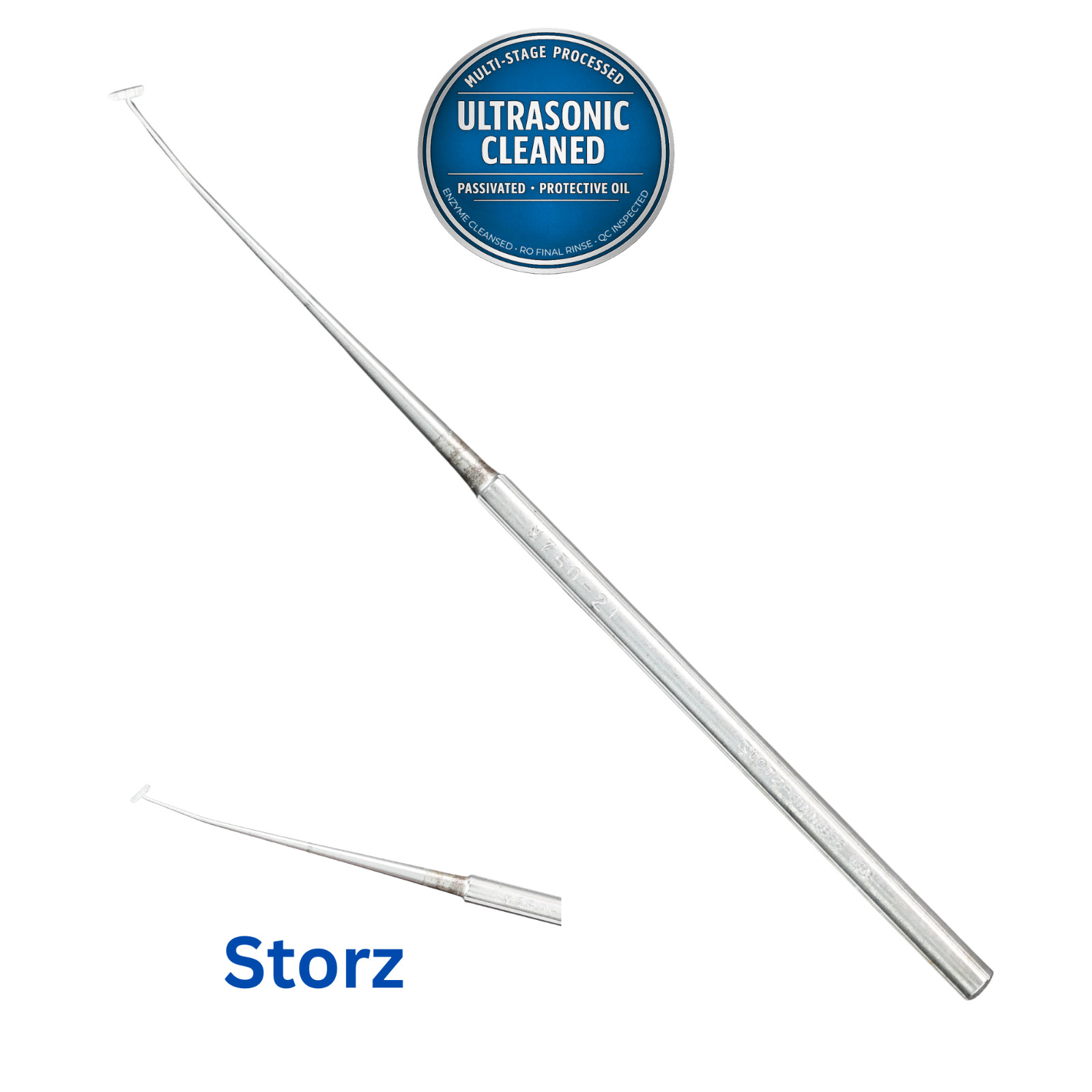 Storz X750-21 Guilford-Wright Fenestrometer, 1 x 4mm, Angled 65°, Malleable,5.5″