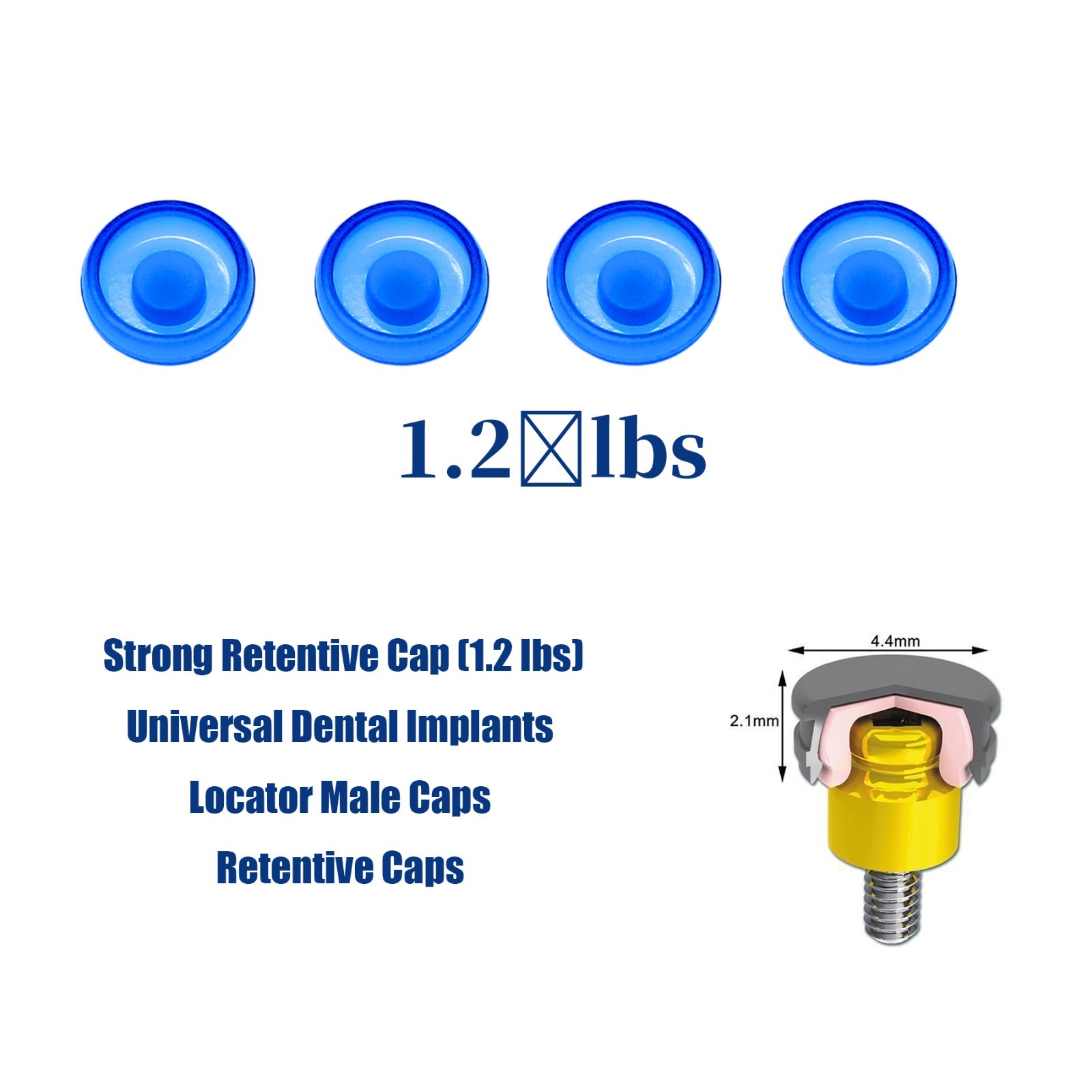 US Dental ZEST Locator Male Caps Kit Overdenture Replacement Inserts Core Tool