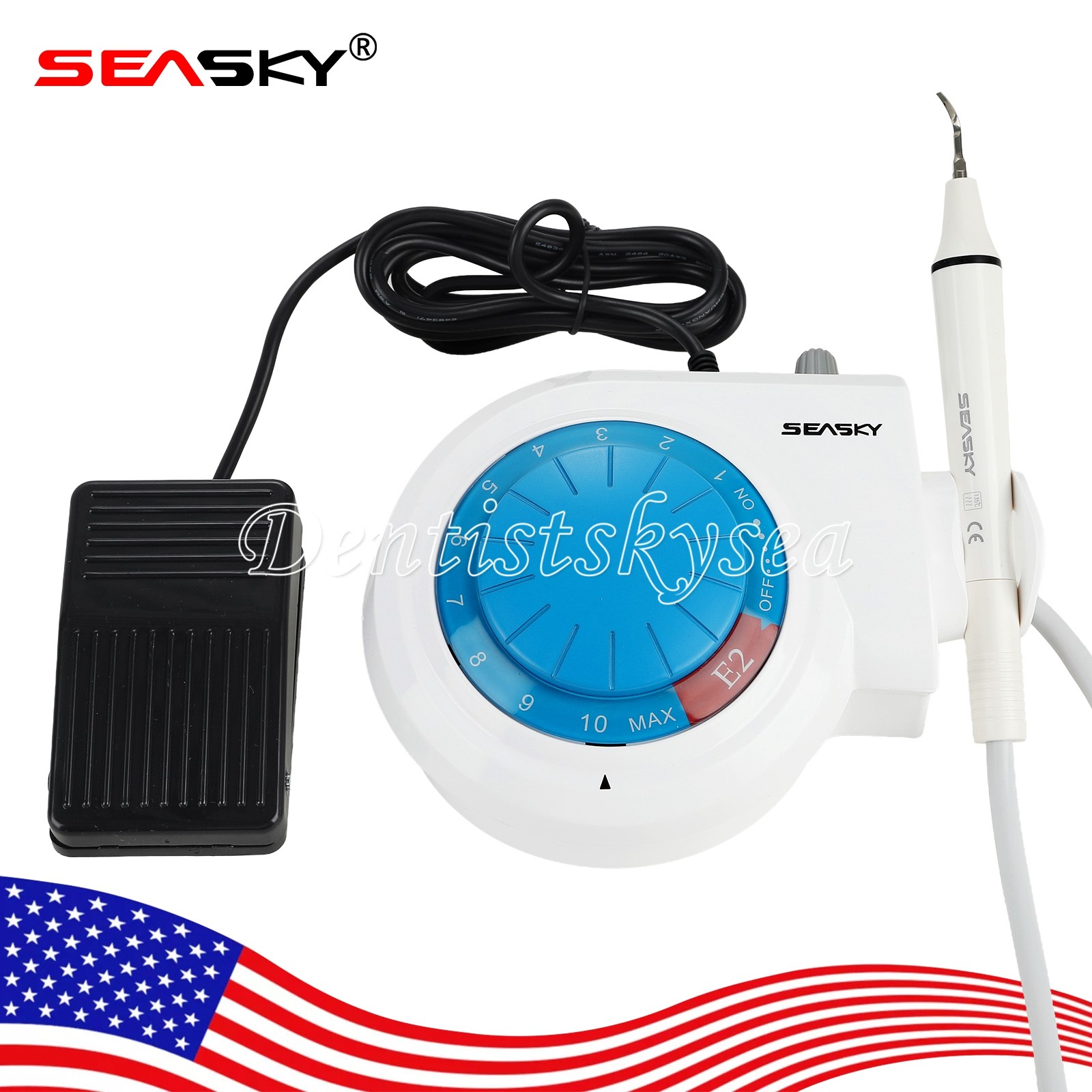 SEASKY Dental Ultrasonic Piezo Scaler w/ Handpiece 5*Tips fit EMS fit Cavitron E