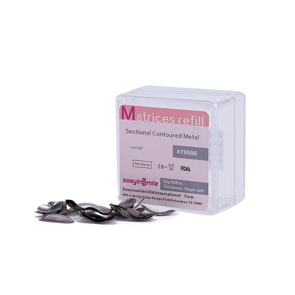 10box Metal Matrices Matrix Band Dental Sectional Contoured Refill S/M/L 50μm