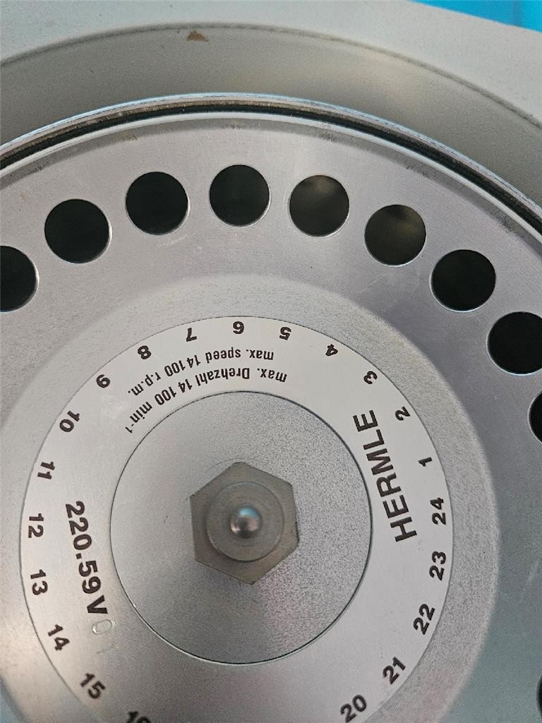 HERMLE 220.59 V 01 CENTRIFUGE ROTOR 14,100 RPM 24 FIXED SLOT 220.59V01 WITH LID