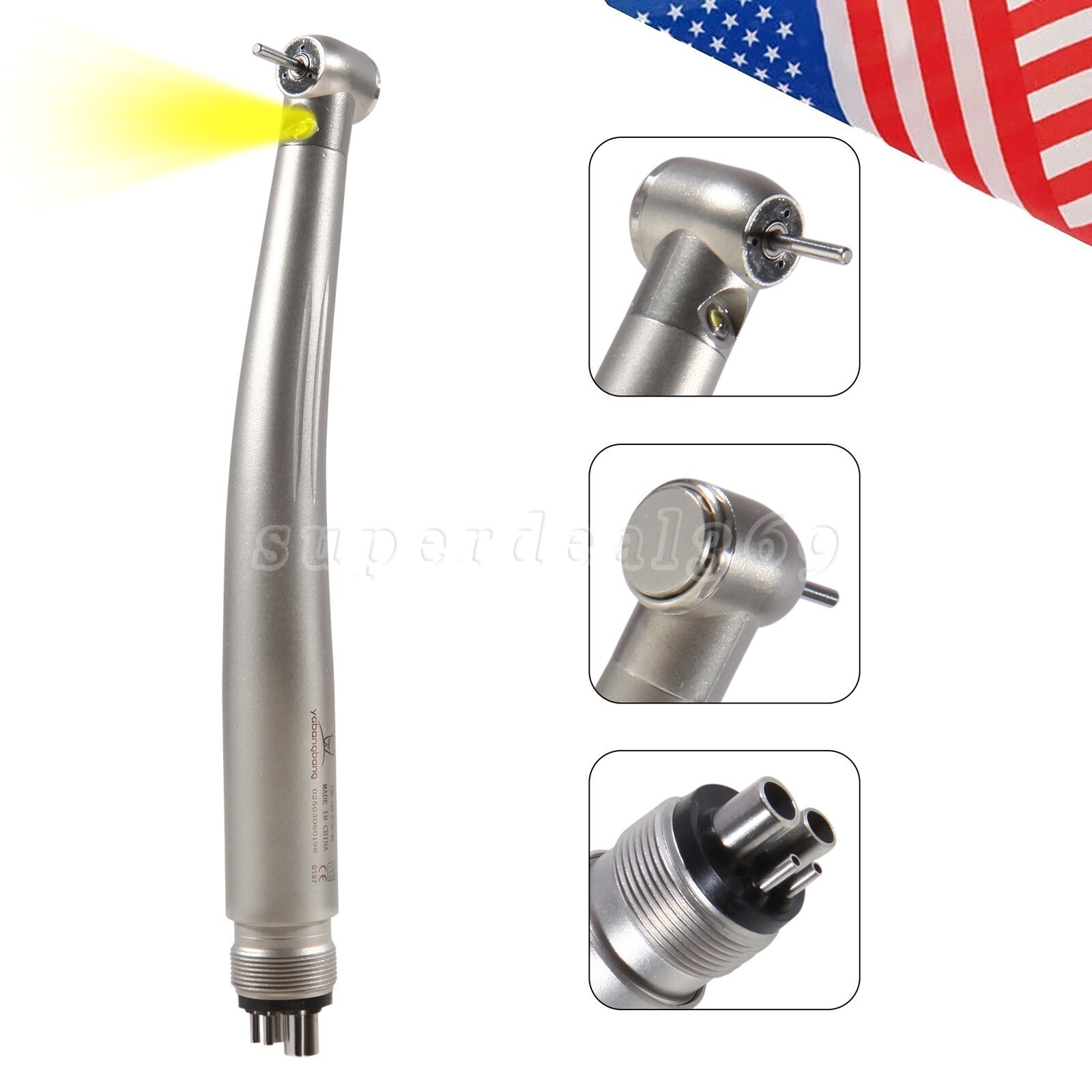 NSK Style Dental E-generator LED/High Speed Handpiece Standard Push Button 4Hole