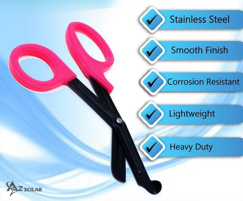 PINK STEALTH Fluoride Black Coated BLADES Trauma Paramedic Shears Scissors 7.5″