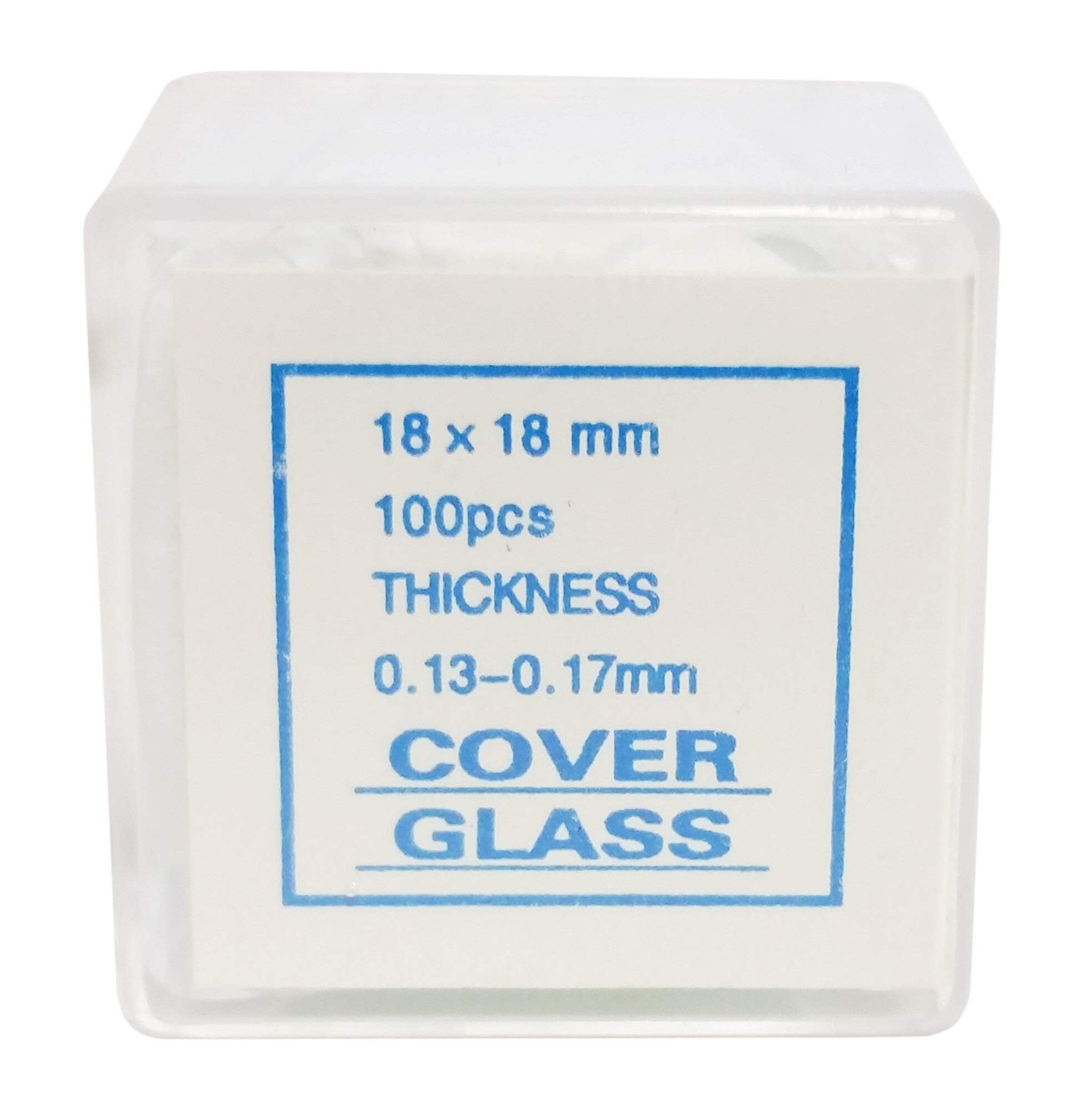 Microscope Cover Slips, #1 Thickness, 18 x 18 mm, Case of 100