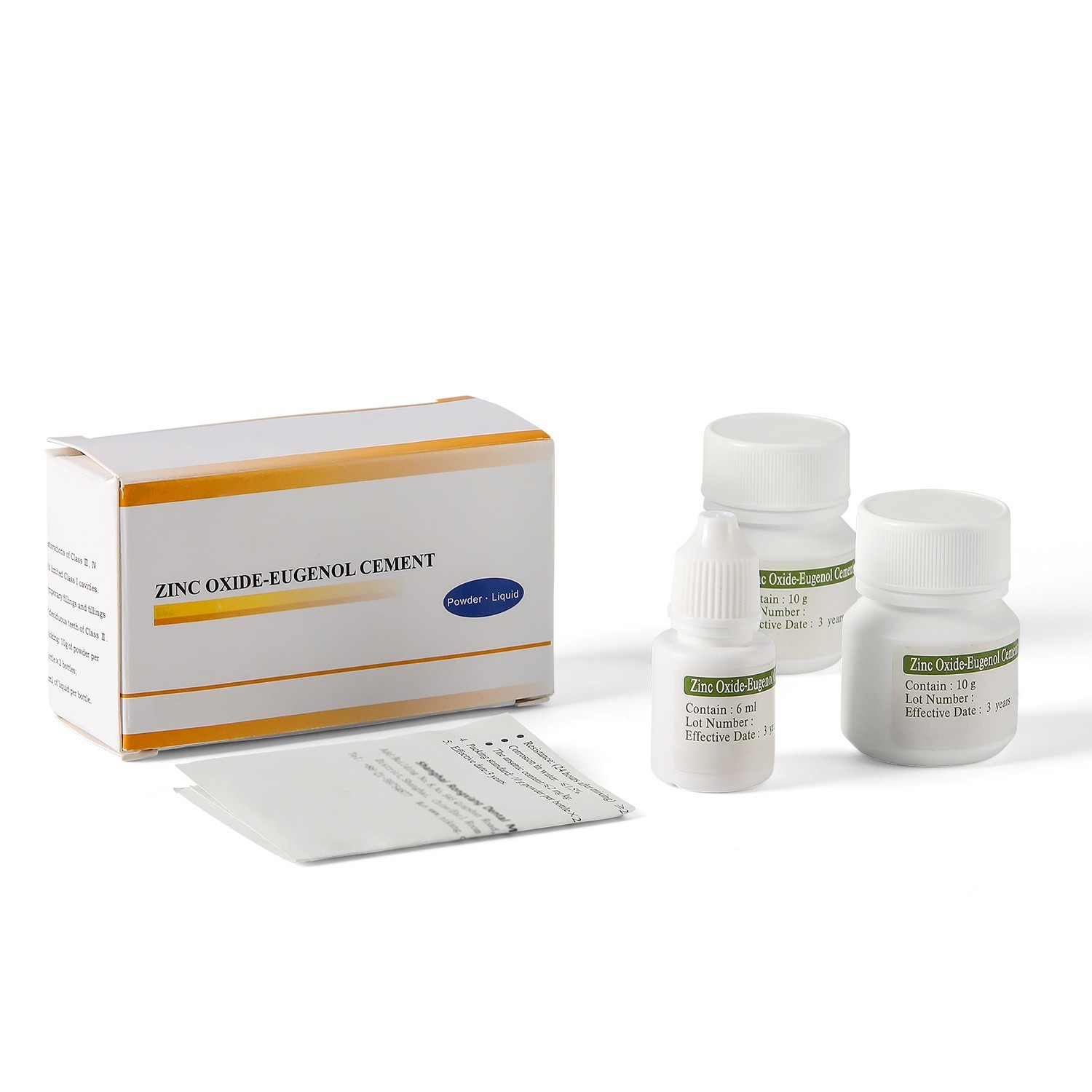 Dental Zinc Oxide Eugenol Cement Kit Button type chuck For Self-Curing Type III
