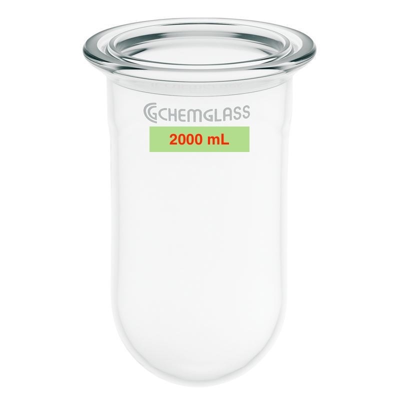 ChemGlass – 2000ml Reaction Vessel, Cylindrical, 150mm Schott O-Ring Flange