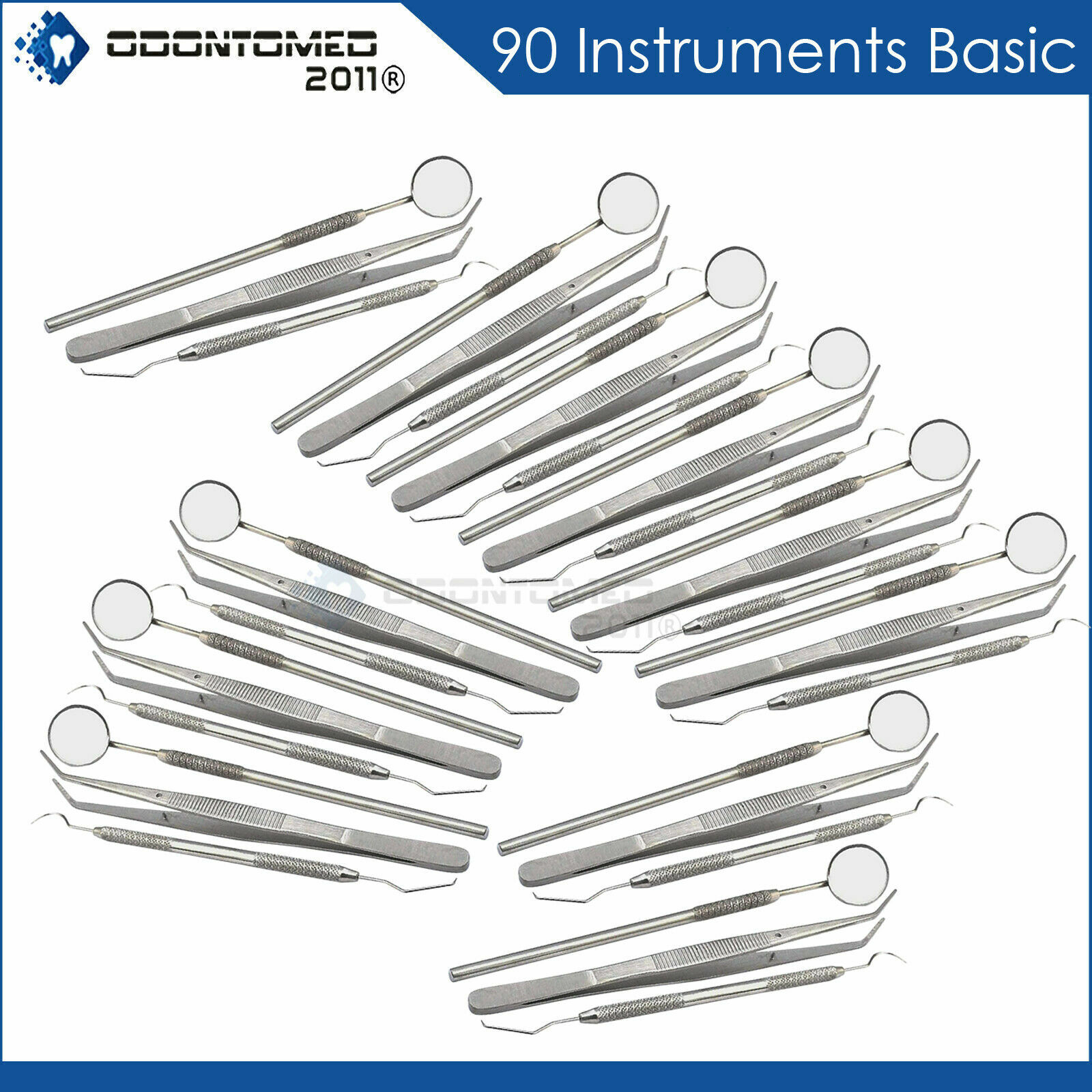 GERMAN 90 Instruments Basic Dental Set Mirror Explorer Probe Pliers (30 OF EACH)