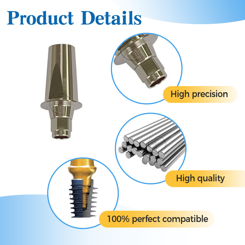 5 pcs Titanium straight abutment fit to ICX platform D5.0 with screw