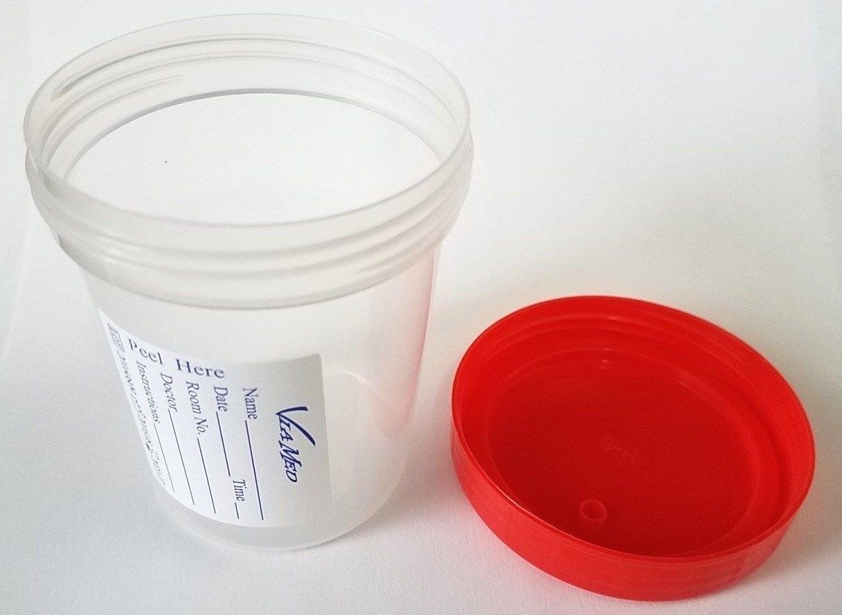 Urine Collection Container Sterile Sample Specimen Bottle Cup 120 ML, 6 Pcs