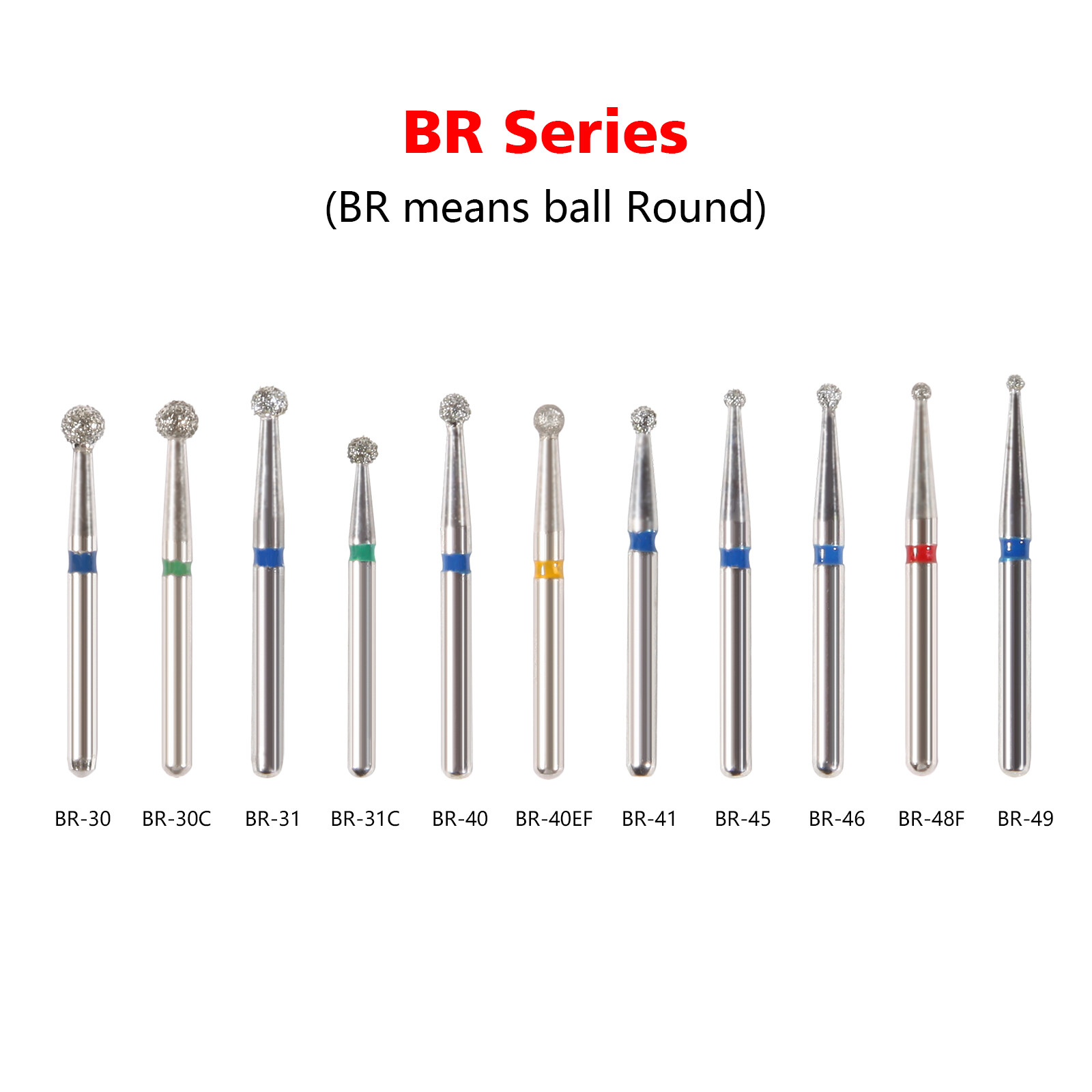 97Types Dental Diamond Burs FG 1.6mm for High Speed Handpiece 5Pcs/pack SA