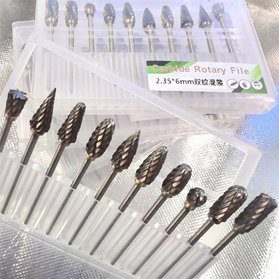 10 Pcs Dental Lab Polishing Bur Drills Tungsten Steel Carbide Burs Burrs 2.35MM