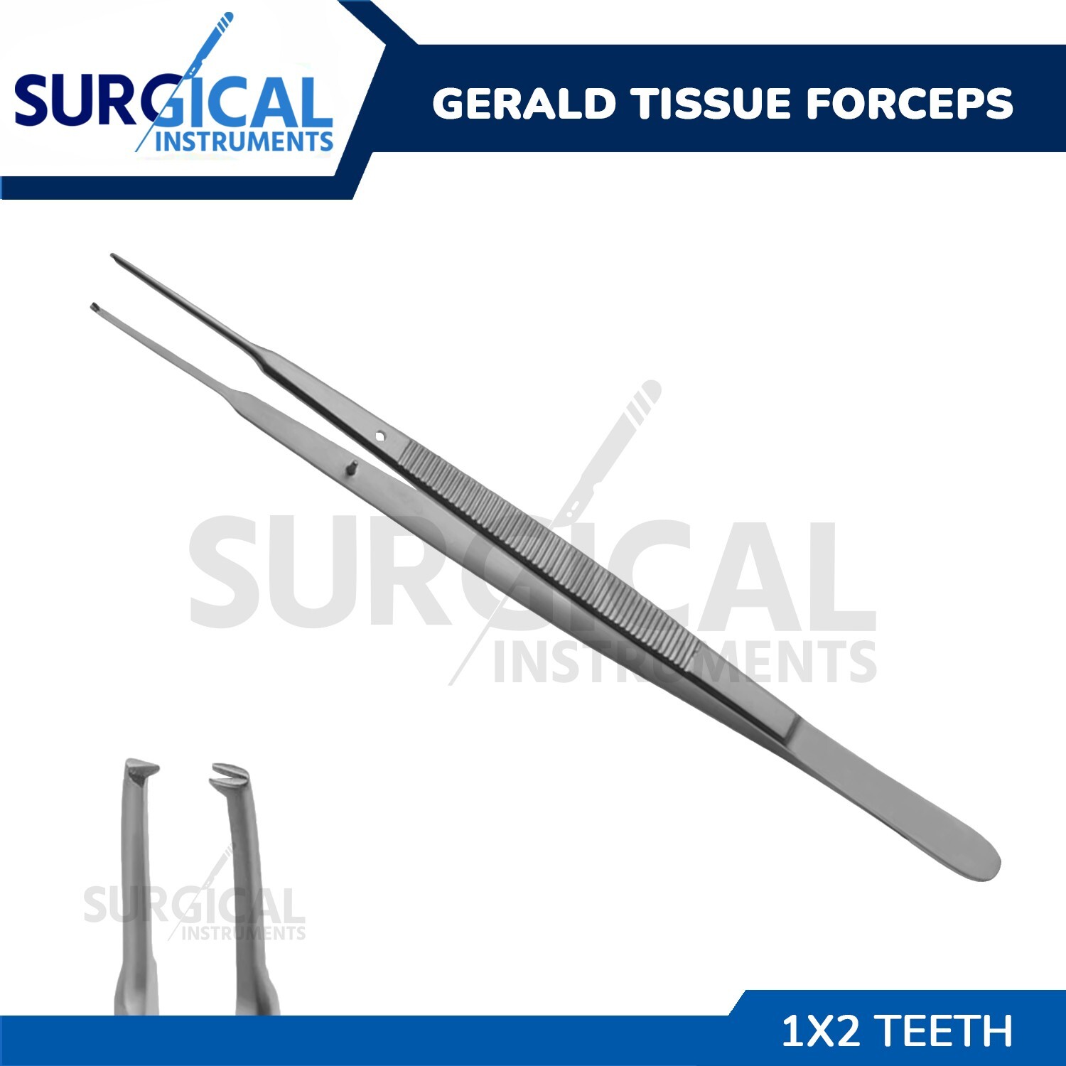 Gerald Tweezer Tissue Forceps Surgical & Veterinary 1×2 Teeth German Grade