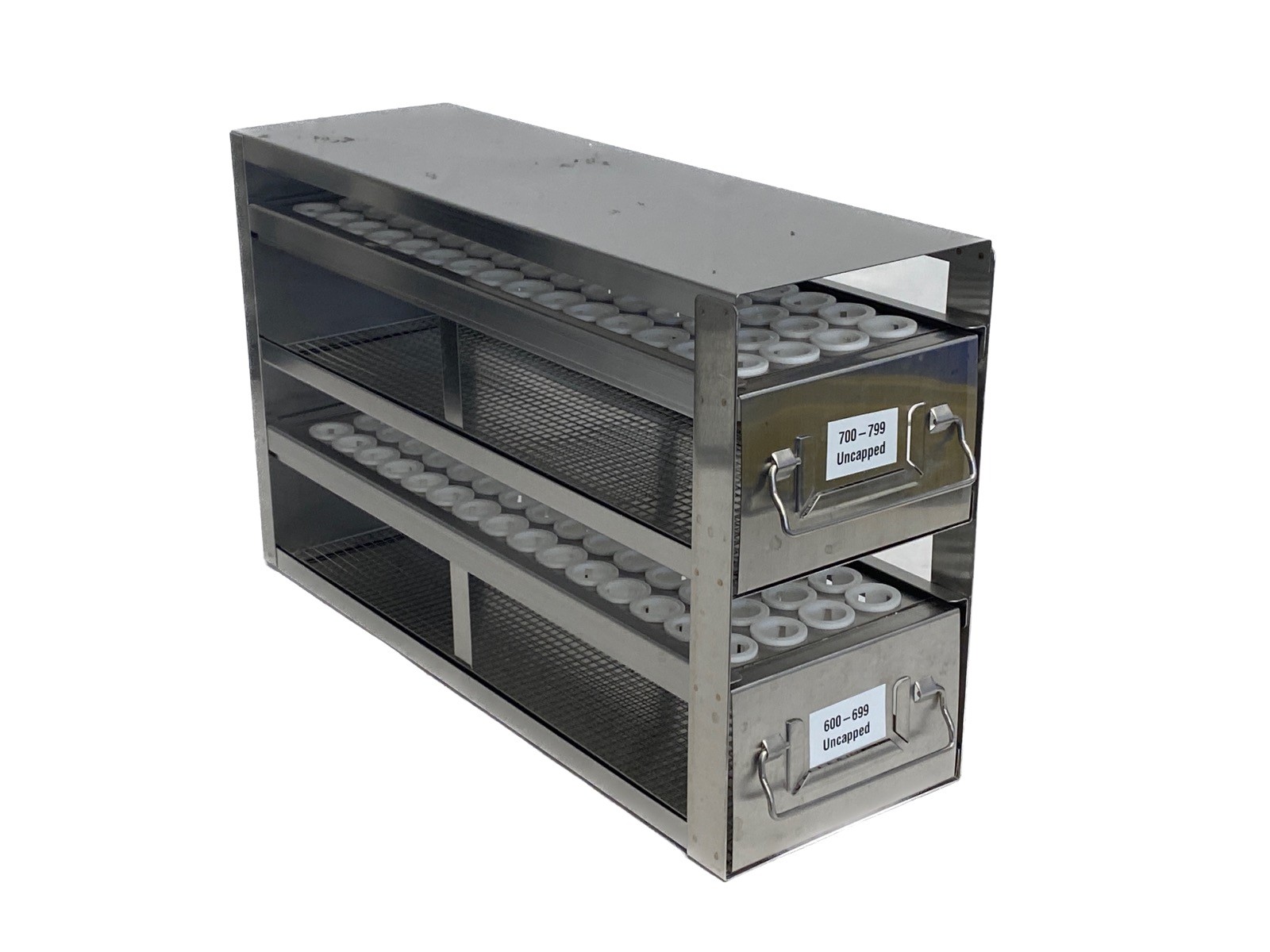 USA Lab Upright SS Freezer Rack w/ 2-Drawers for 15mL Centrifuge Tubes 2483-3815