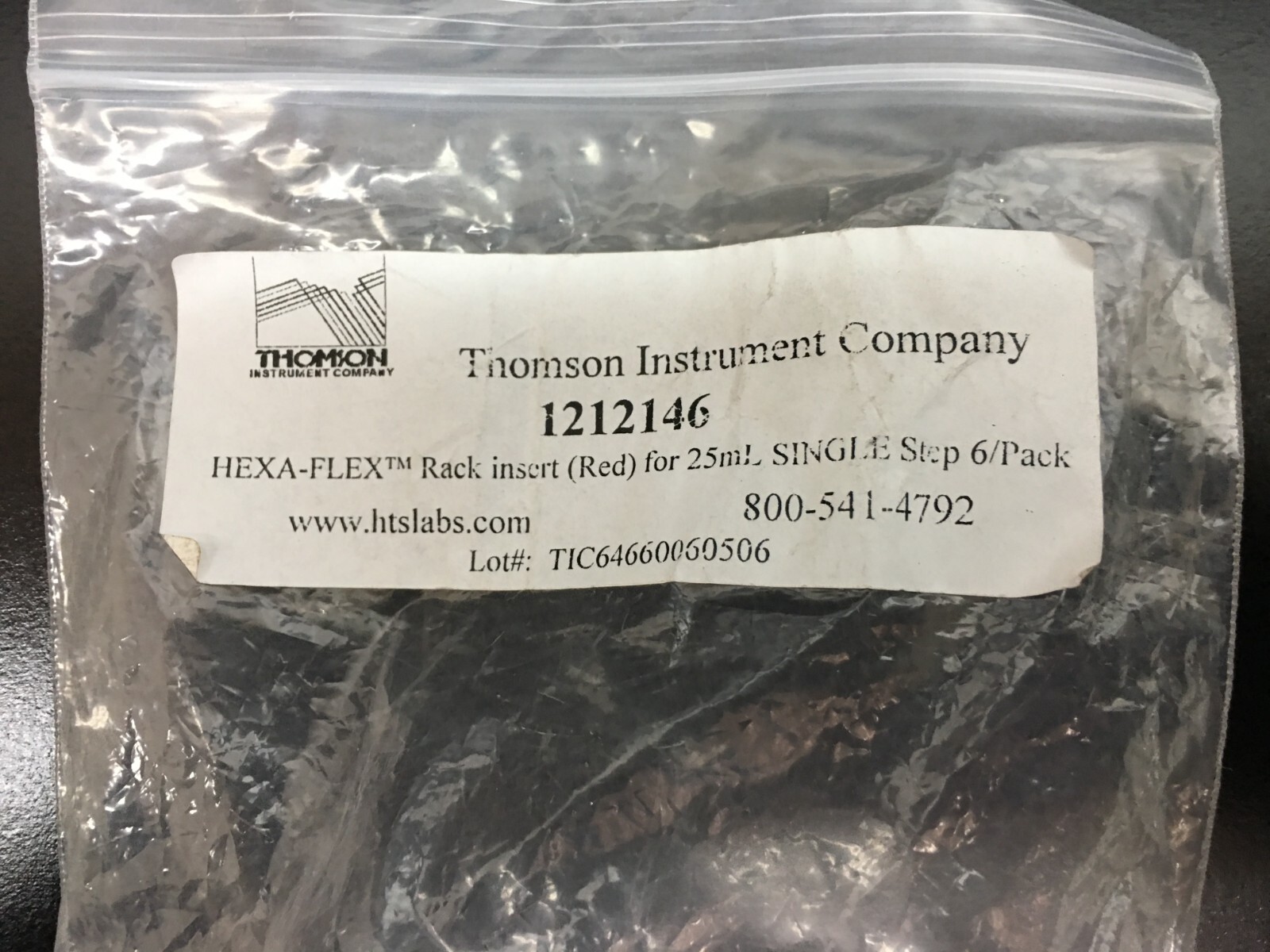 Thomson HTS Lab REF 1212146 HEXA Flex Rack Insert Red For 25mL Single Step