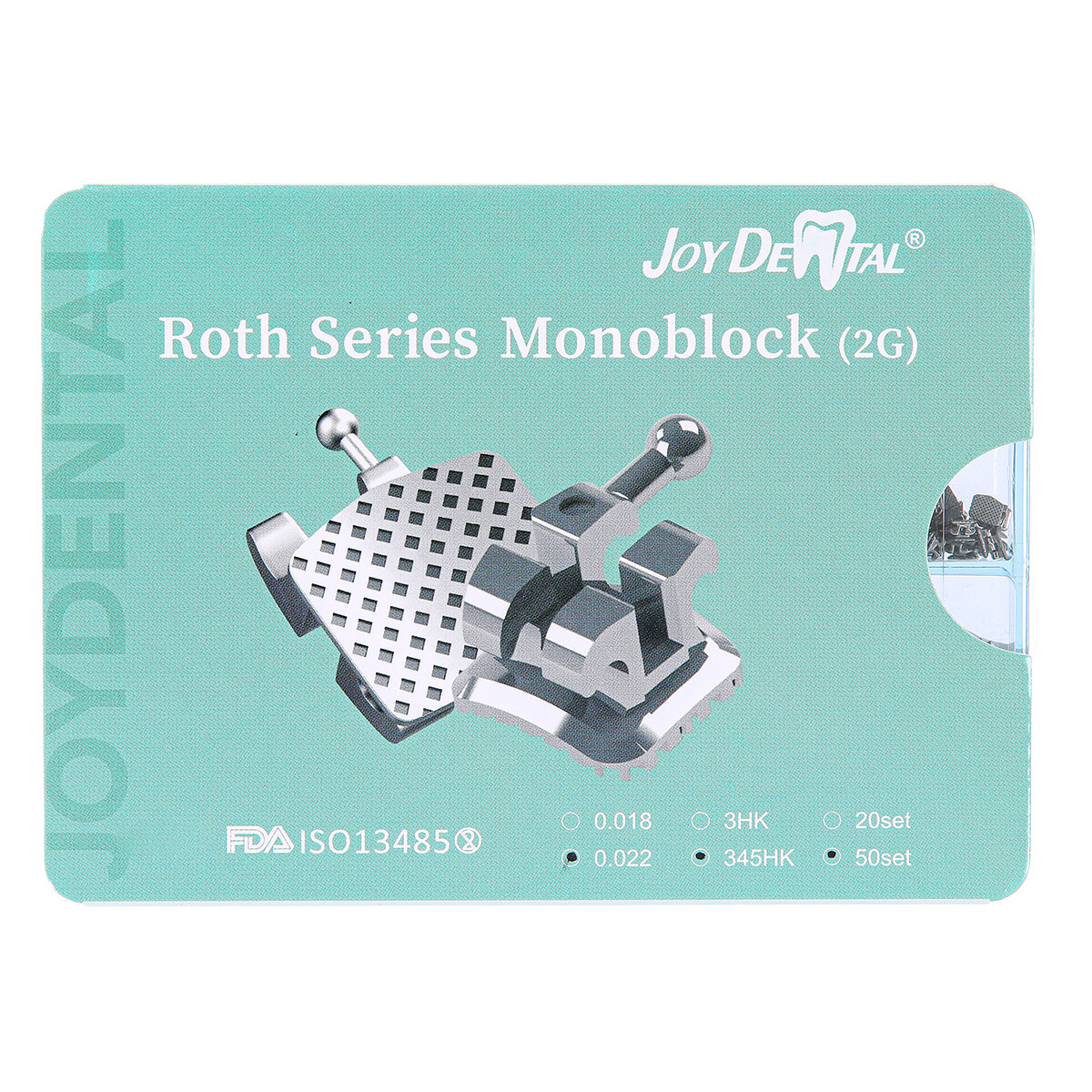 50 Set Dental Orthodontic Monoblock Brackets Braces Mini Roth.022 Hooks 3 4 5