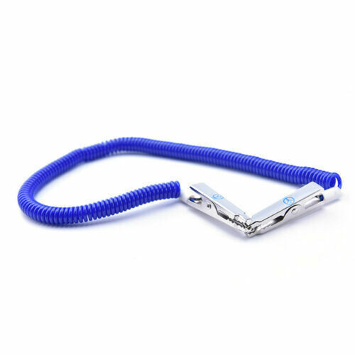20 Pcs Dental Plastic Reusable Flexible Coil Stretchy Chain Napkin Holder Blue