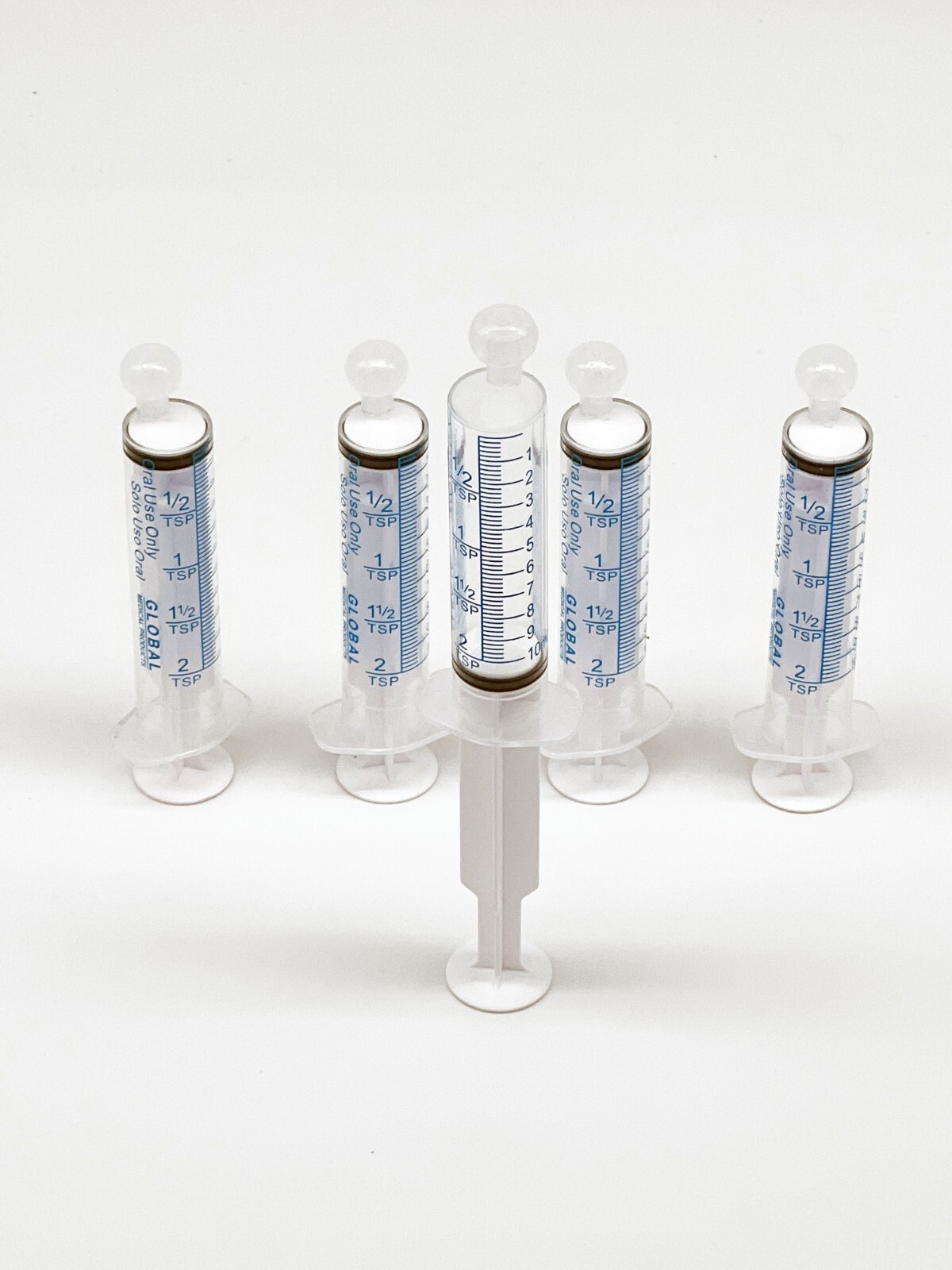 10cc ULTRA-FLO ORAL Syringes 10ml Sterile NEW Syringe + CAP -2 Teaspoon -50 Pack