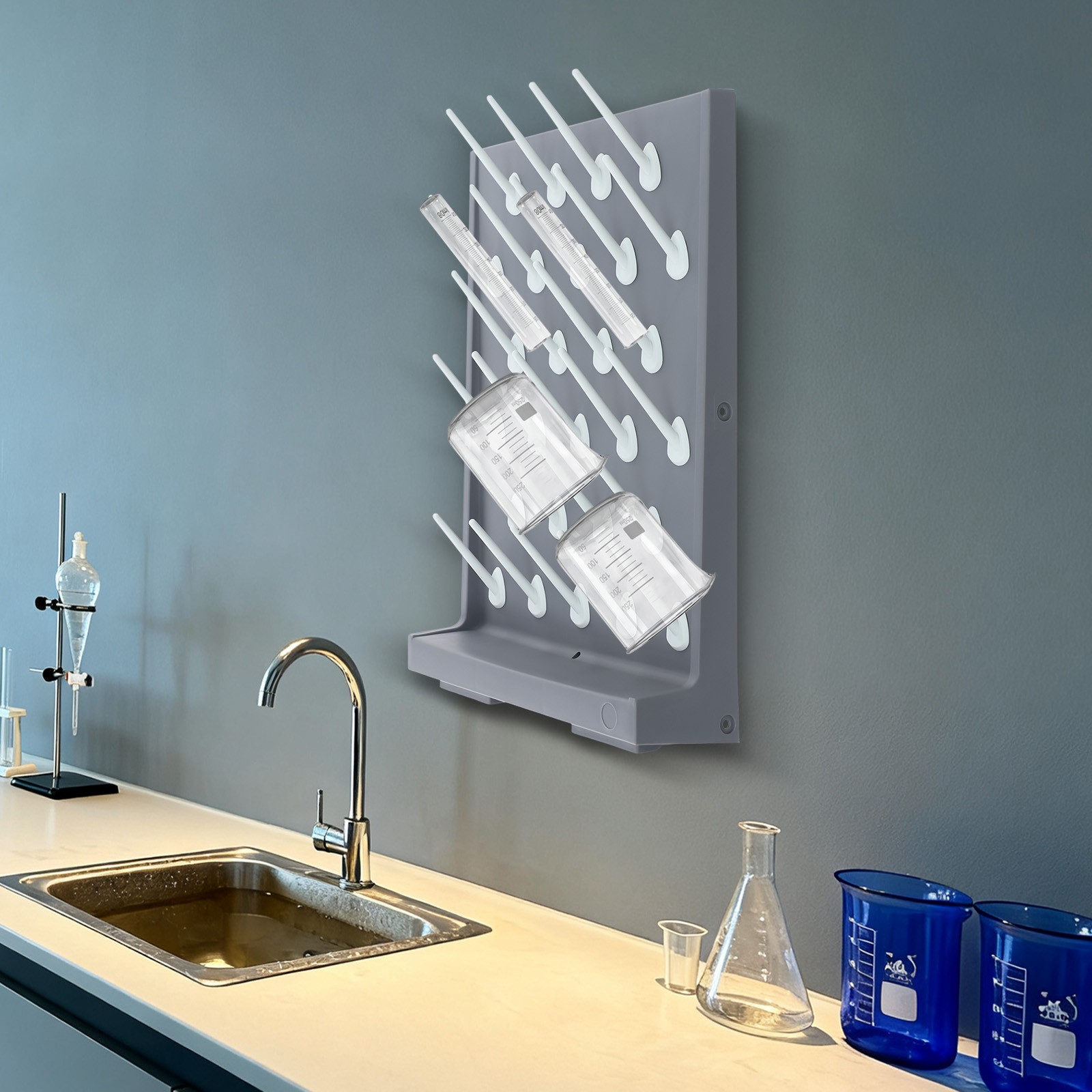 27 Pegs Durable 2*Laboratory Drying Rack PP Material Anti-corrosive 55*40*12cm