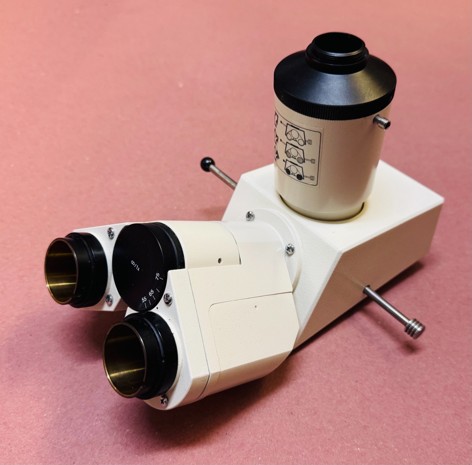 ZEISS 452910 Trinocular Microscope Head With C-Mount Adapter For Axioskop Models