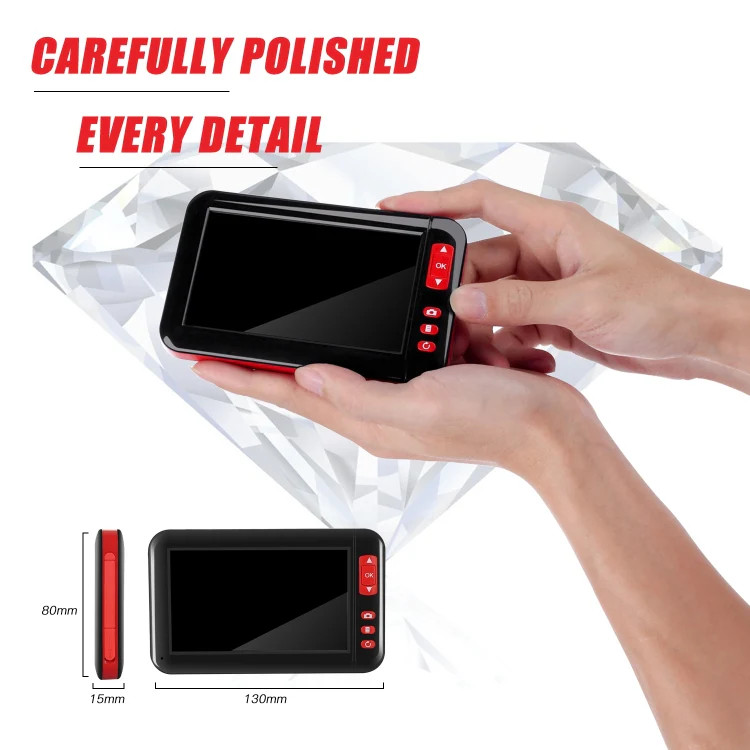 P20 4.3 Inch Screen Display HD1080P Inspection Endoscope with 8 LEDs, Length: 10