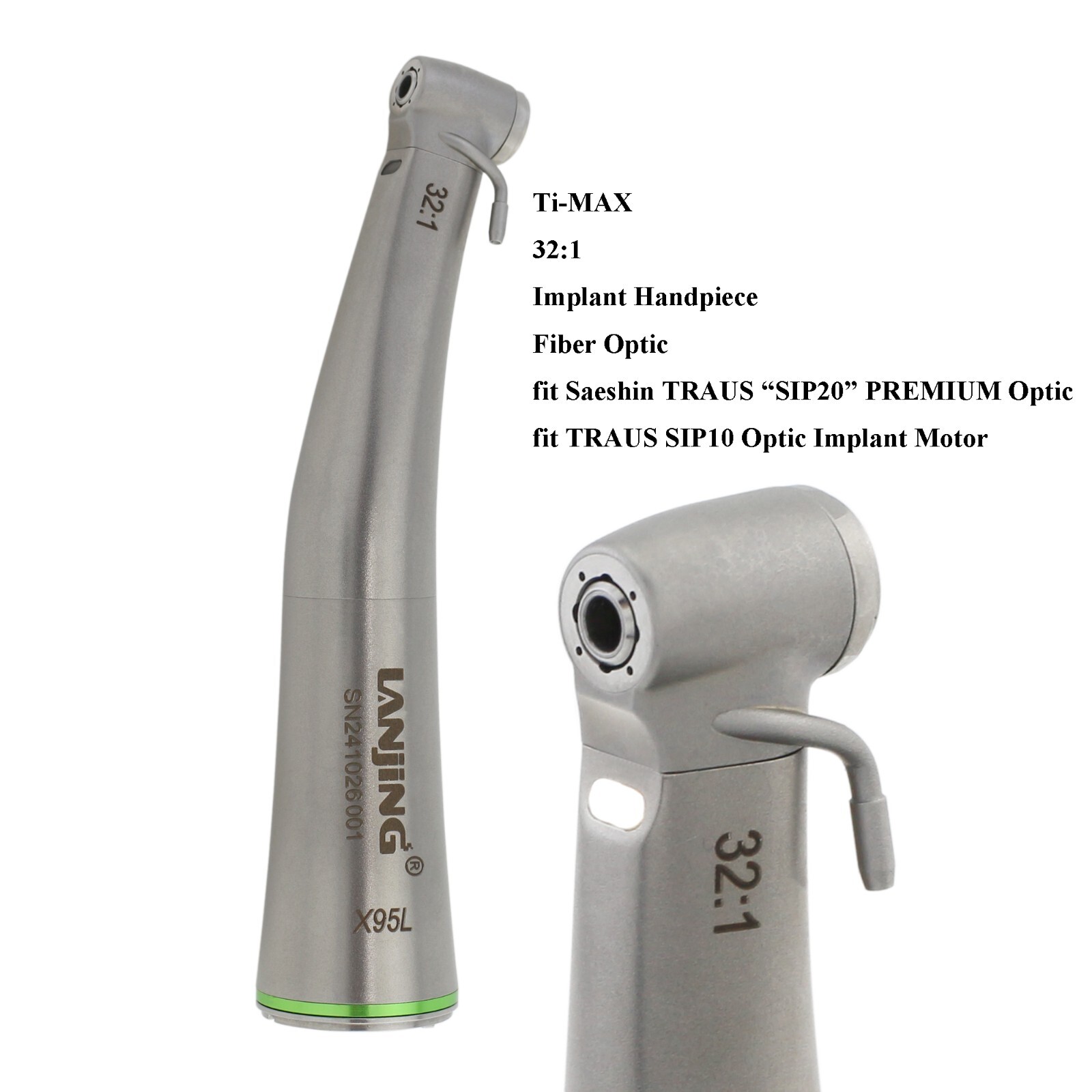 Lanjing Implant Surgical Handpiece 20:1 32:1 Contra Angle LED Optic NSK Saeshin
